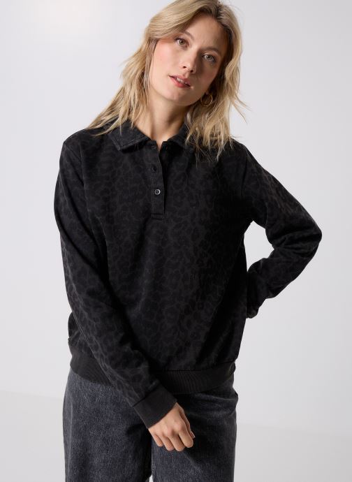 Pieces Polos manches longues Pcjackie Ls Jrs Polo Fc femme noir