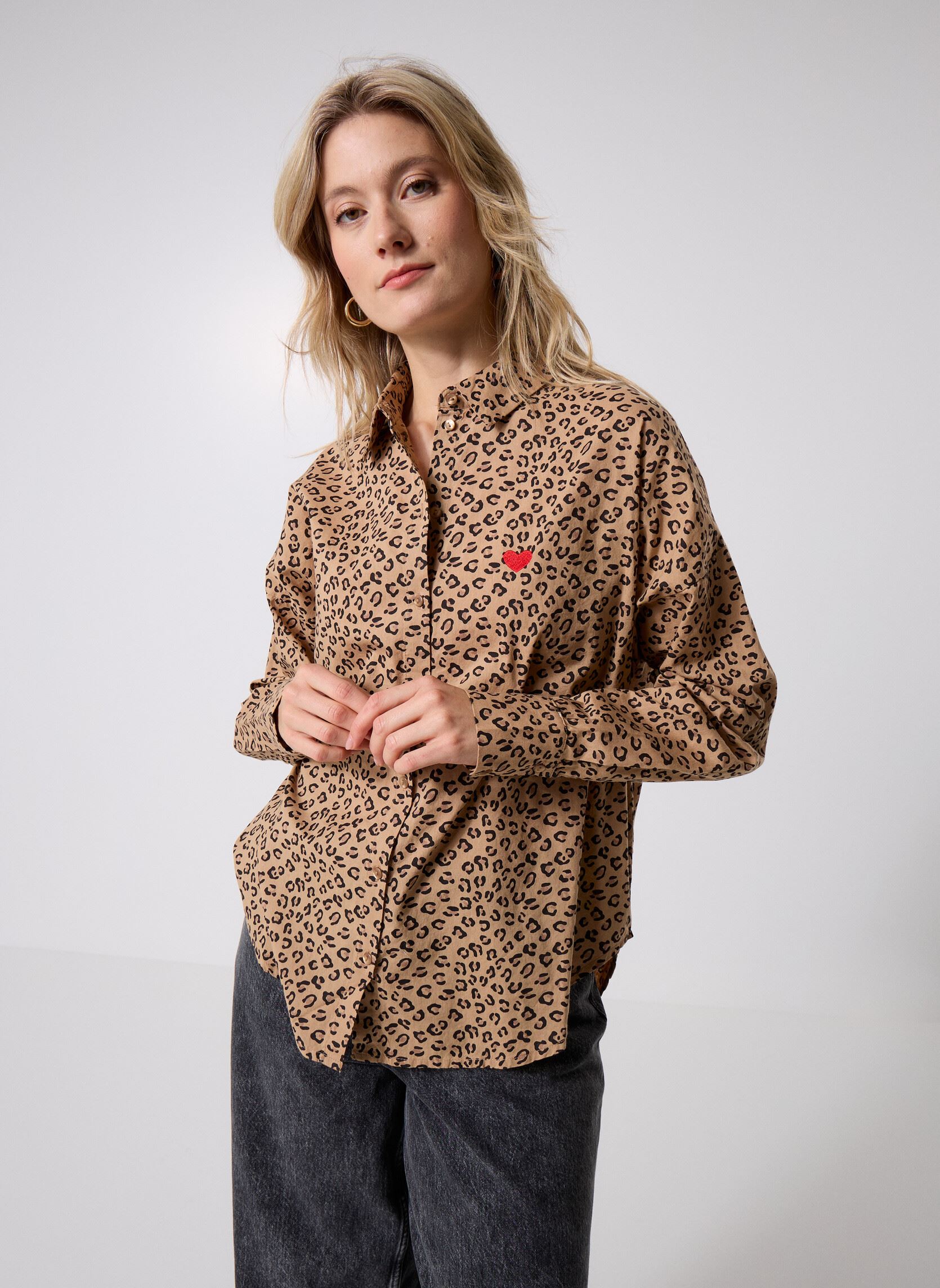 Langarm-Hemden Pcjanna Ls Loose Aop Shirt Fc Bc damen beige Pieces Langarm-Hemden Pcjanna Ls Loose Aop Shirt Fc Bc damen beige Greige