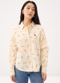 Langarm-Hemden Pcjanna Ls Loose Aop Shirt Fc Bc damen weiß
