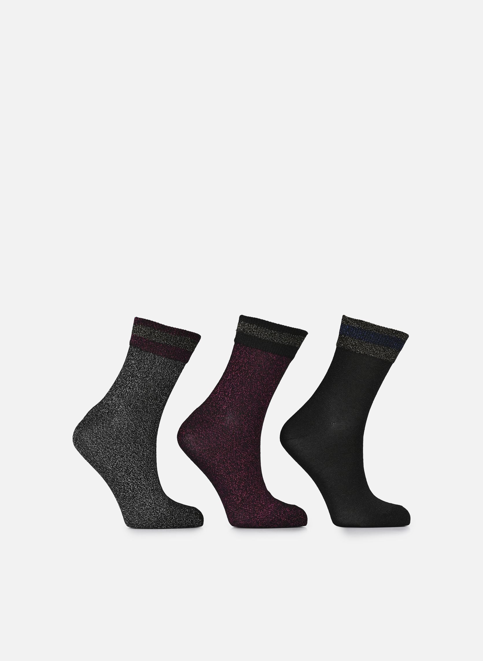 Socken Pcjoley Glitter Socks 3-Pack damen schwarz Pieces Socken Pcjoley Glitter Socks 3-Pack damen schwarz Black