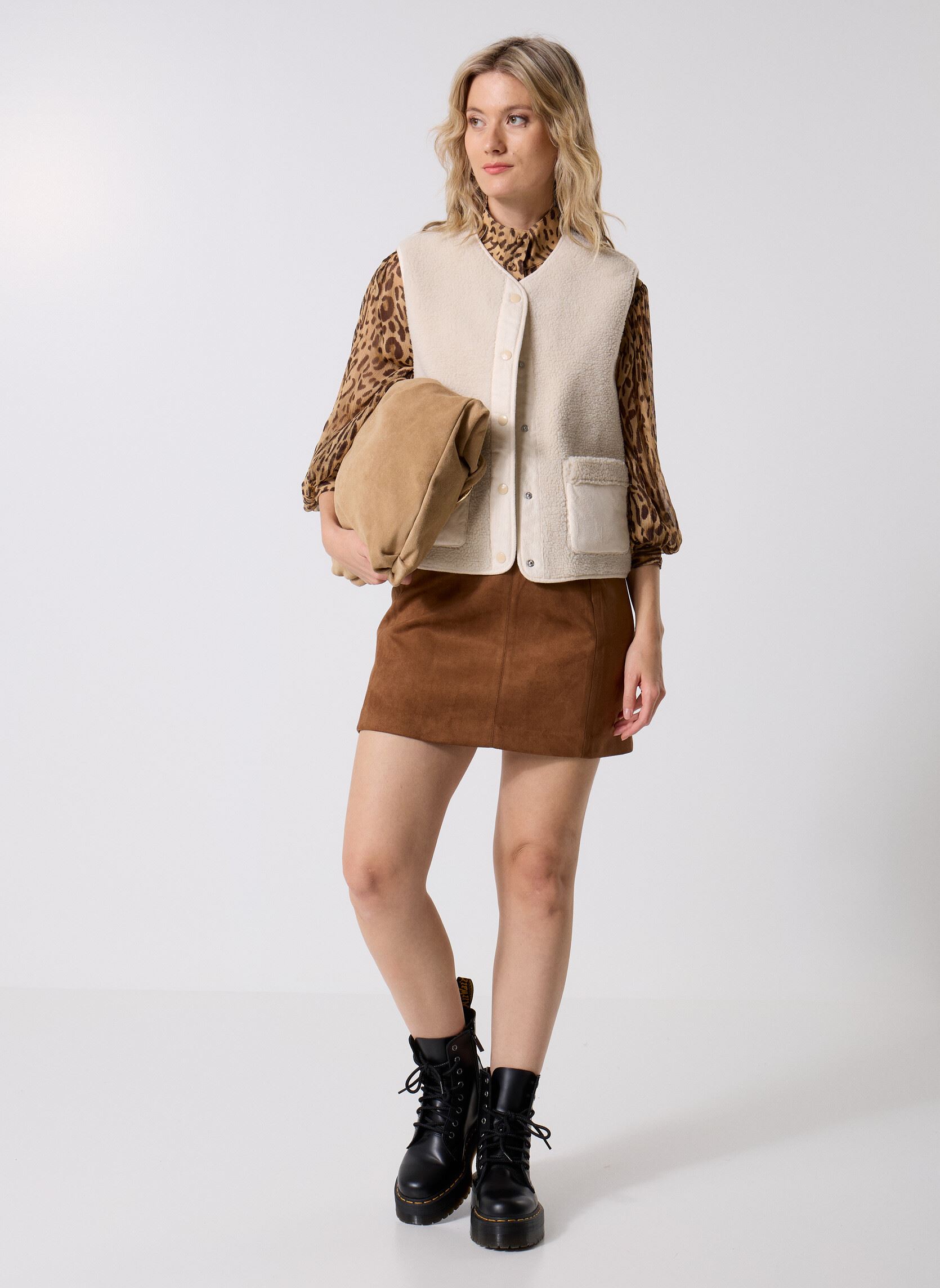 Westen Pcjune Teddy Vest Bc damen weiß Pieces Westen Pcjune Teddy Vest Bc damen weiß Birch