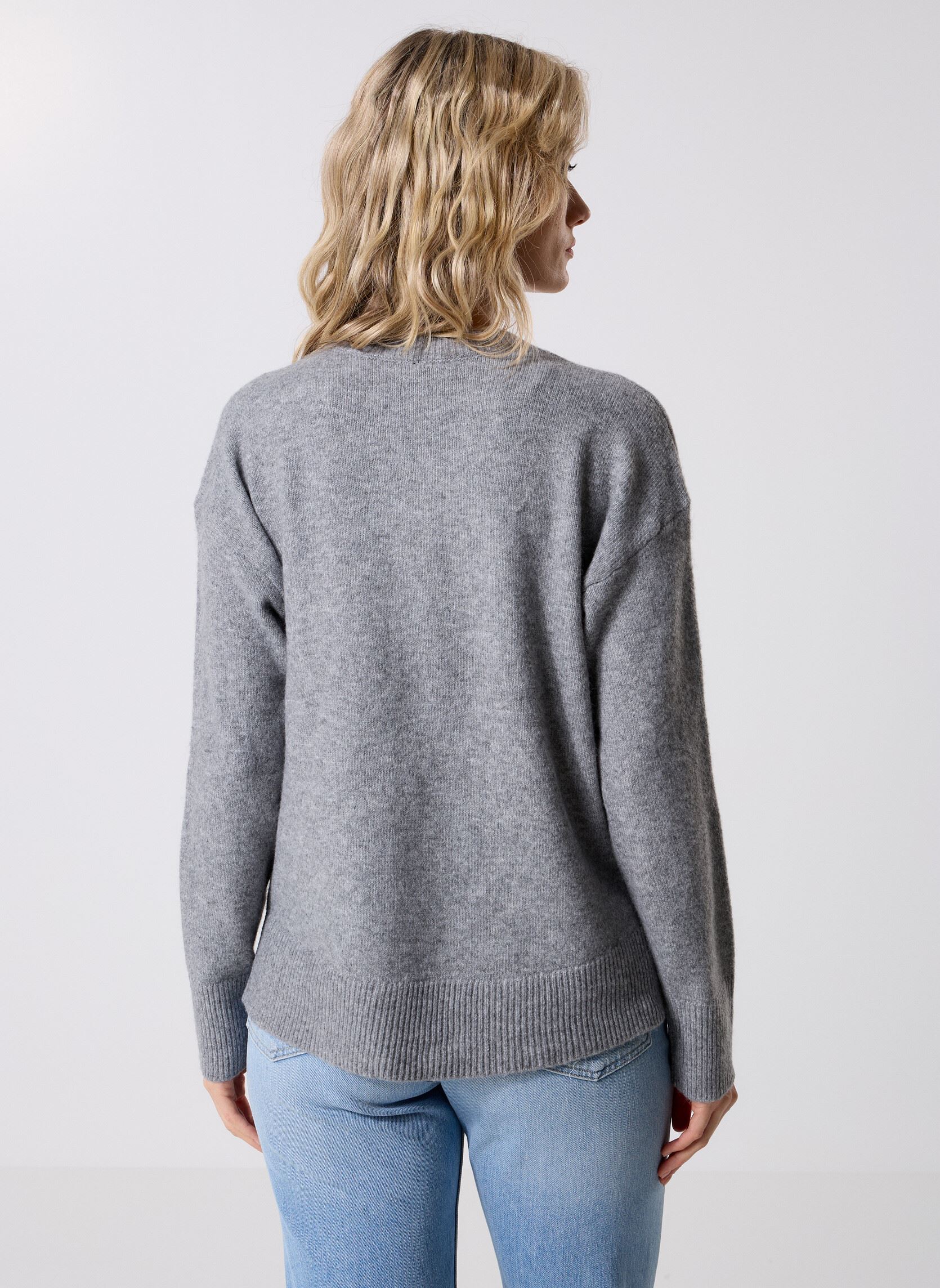 Truien Pcmalou Ls O-Neck Cutline Knit Noos Bc dames grijs Pieces Truien Pcmalou Ls O-Neck Cutline Knit Noos Bc dames grijs Medium Grey Melange
