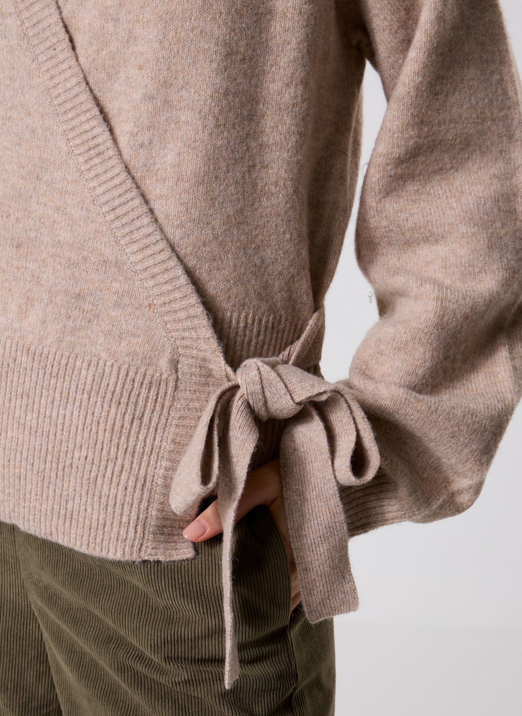 Pulls Pcmalou Ls Wrap Knit Cardigan Noos Bc femme beige Pieces Pulls Pcmalou Ls Wrap Knit Cardigan Noos Bc femme beige Taupe gray