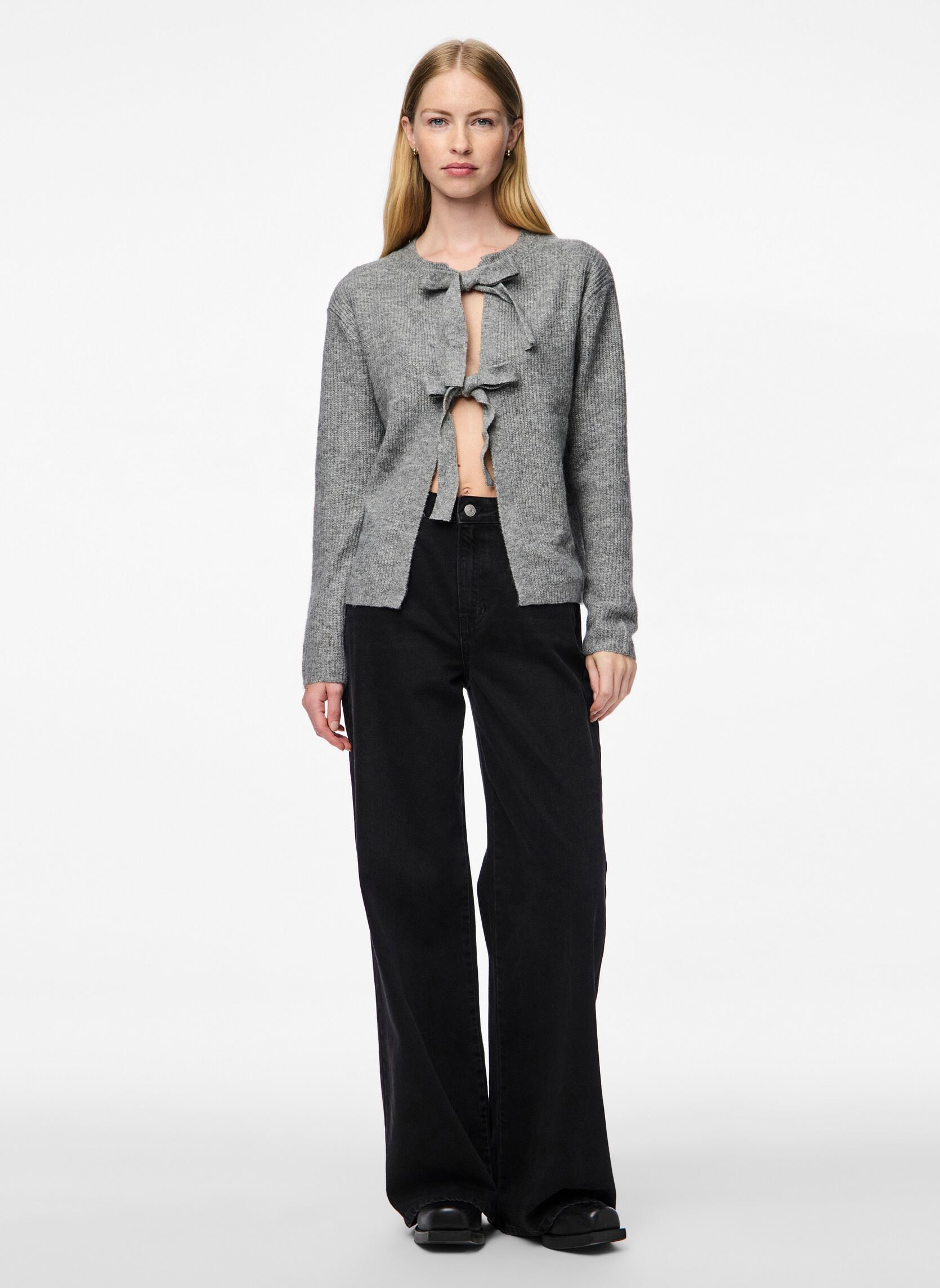 Vesten Pcsilly Ls Rev Tie Knit Noos Bc dames grijs Pieces Vesten Pcsilly Ls Rev Tie Knit Noos Bc dames grijs Medium Grey Melange