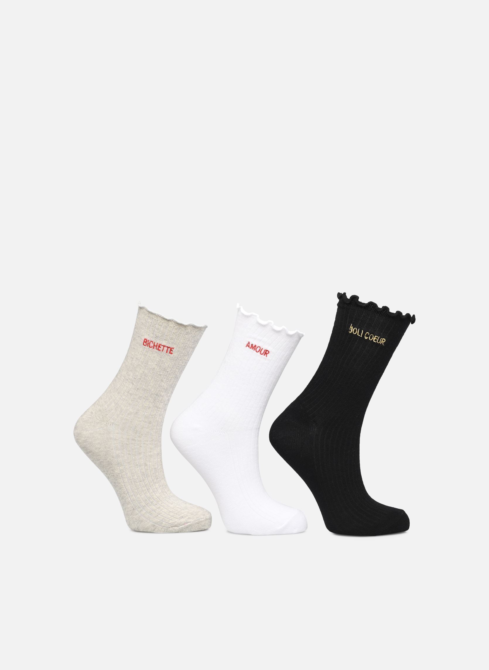 Chaussettes Pcafia Socks 3-Pack Fc femme blanc Pieces Chaussettes Pcafia Socks 3-Pack Fc femme blanc Bright white