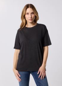 Kurzarm-T-Shirts Pceloise Ss Washed Print Tee Fc Bc damen schwarz