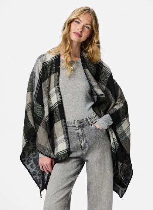 Pieces Ponchos et capes Pcjalina Poncho Reversable Bc femme gris
