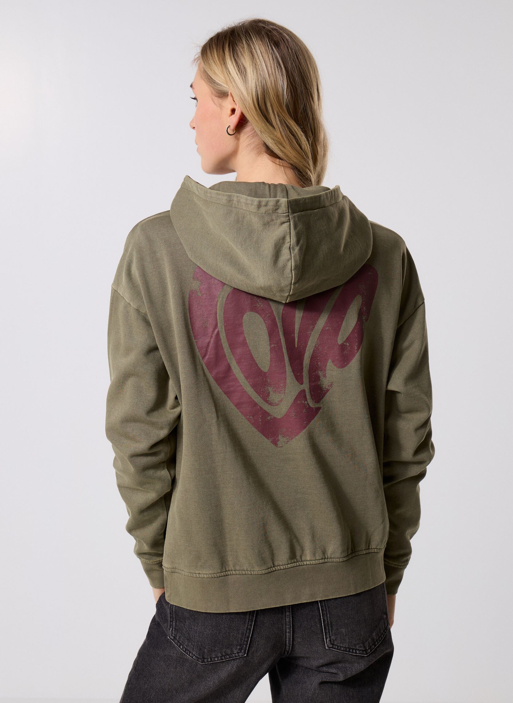 Kapuzenpullover Pcjanalyn Ls Washed Print Hoodie Fc damen grün Pieces Kapuzenpullover Pcjanalyn Ls Washed Print Hoodie Fc damen grün Kalamata