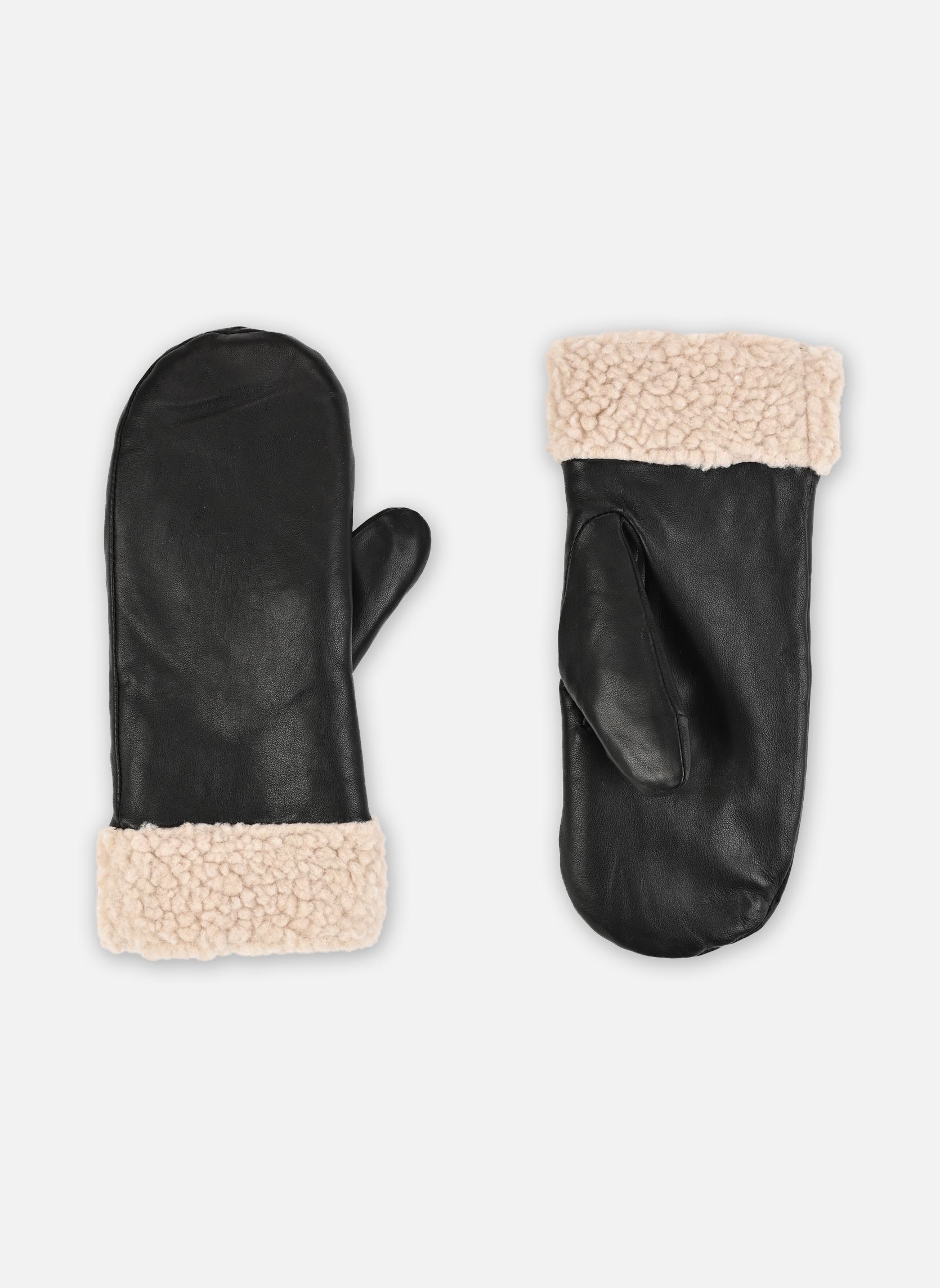 Moufles Pcjay Leather Mittens Fp femme noir Pieces Moufles Pcjay Leather Mittens Fp femme noir Black