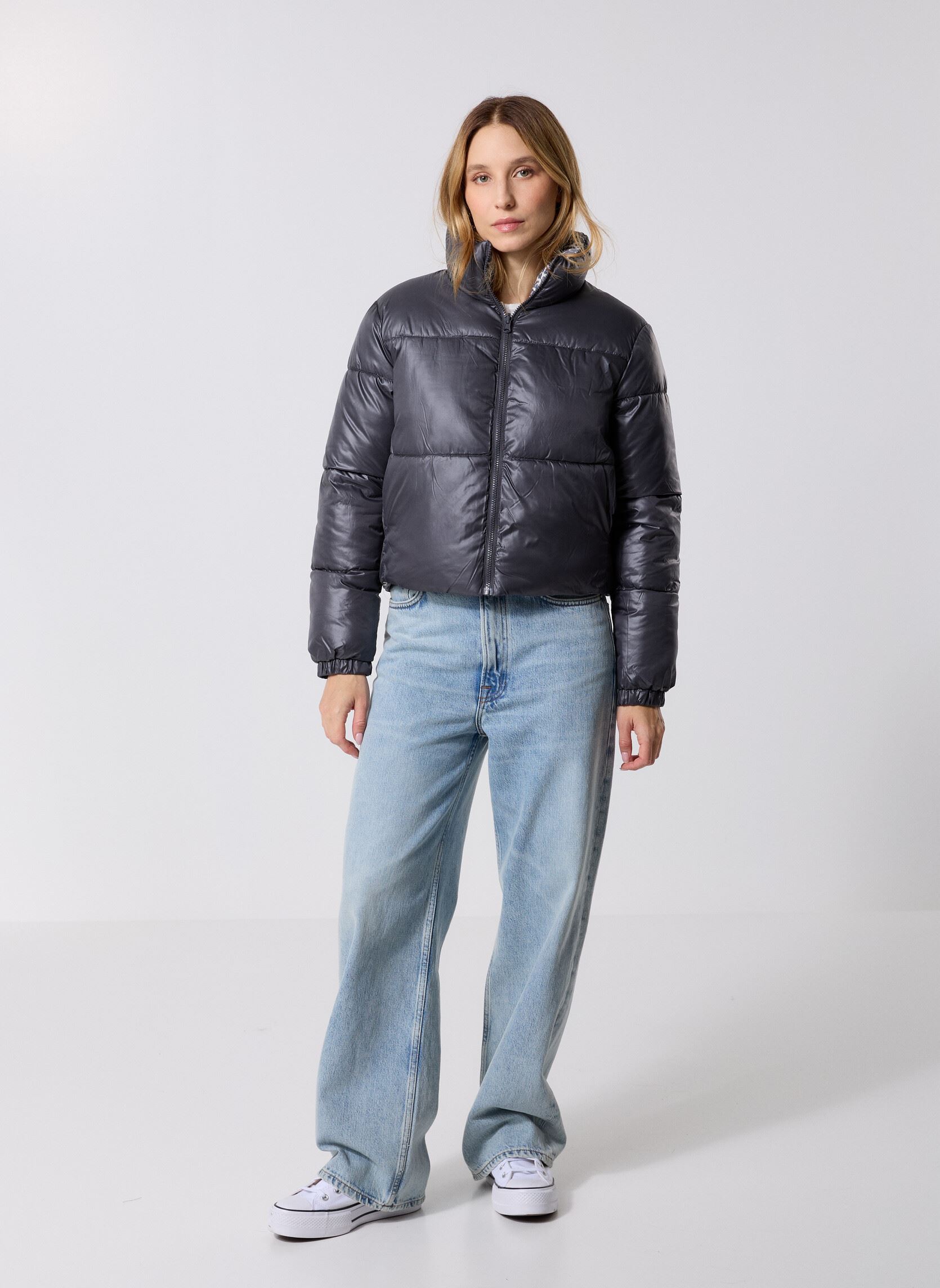 Gewatteerde jassen Pcjimma Reversible Puffer Jacket dames grijs Pieces Gewatteerde jassen Pcjimma Reversible Puffer Jacket dames grijs Asphalt