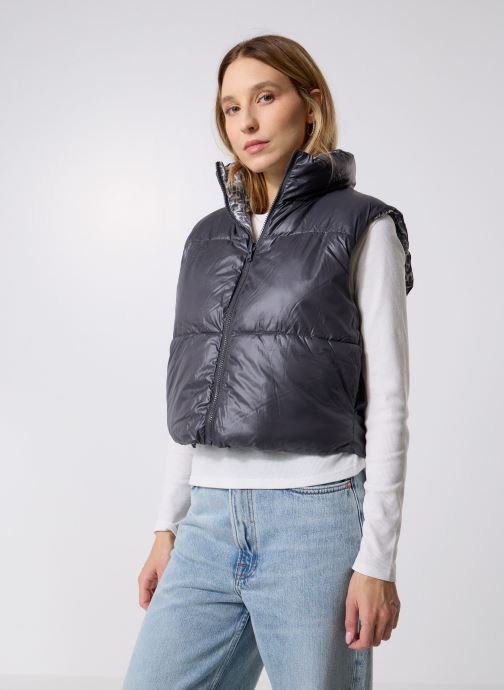 Pieces Daunenwesten Pcjimma Reversible Puffer Vest damen grau