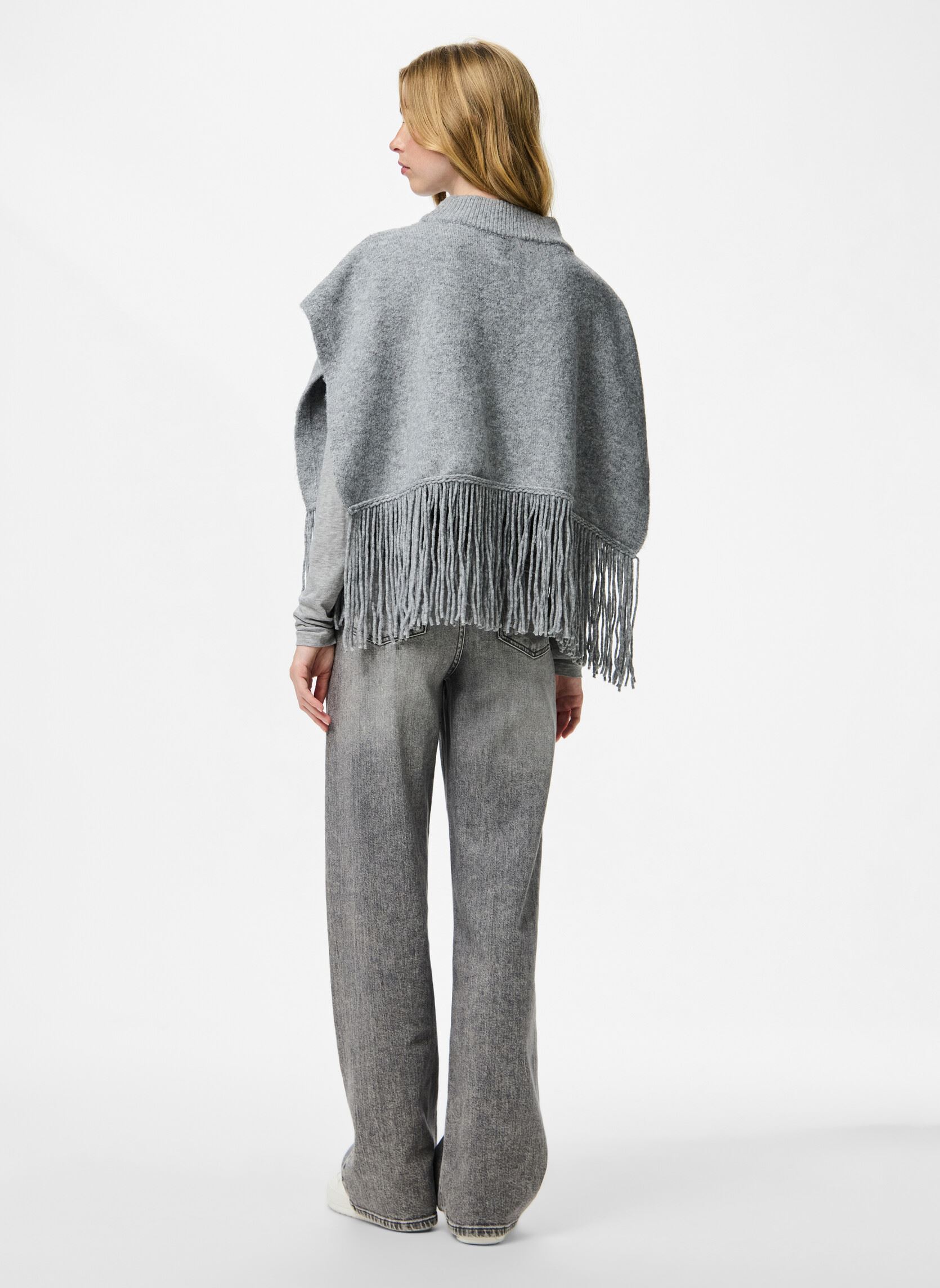 Ponchos und Capes Pcjulle Poncho Bc damen grau Pieces Ponchos und Capes Pcjulle Poncho Bc damen grau Light Grey Melange