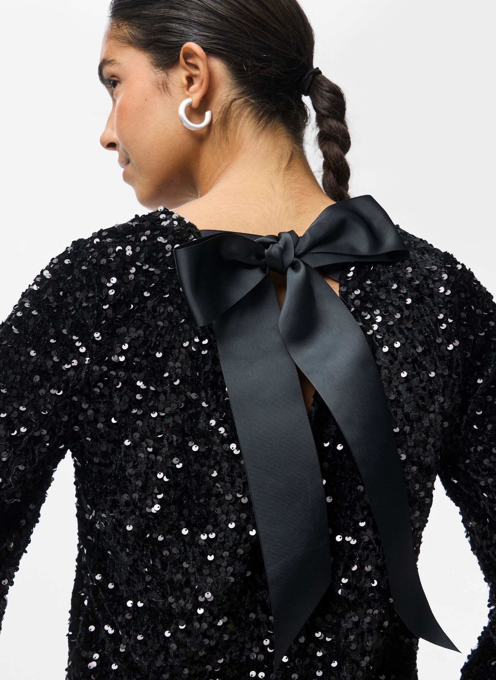 Langarm-T-Shirts Pckam Ls Deep Back Bow Top Jrs Noos Bc damen schwarz Pieces Langarm-T-Shirts Pckam Ls Deep Back Bow Top Jrs Noos Bc damen schwarz Black