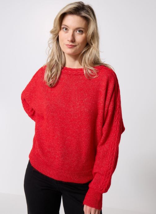 Pieces Pulls Pclaba Ls Oneck Knit Mpa Bc femme rouge