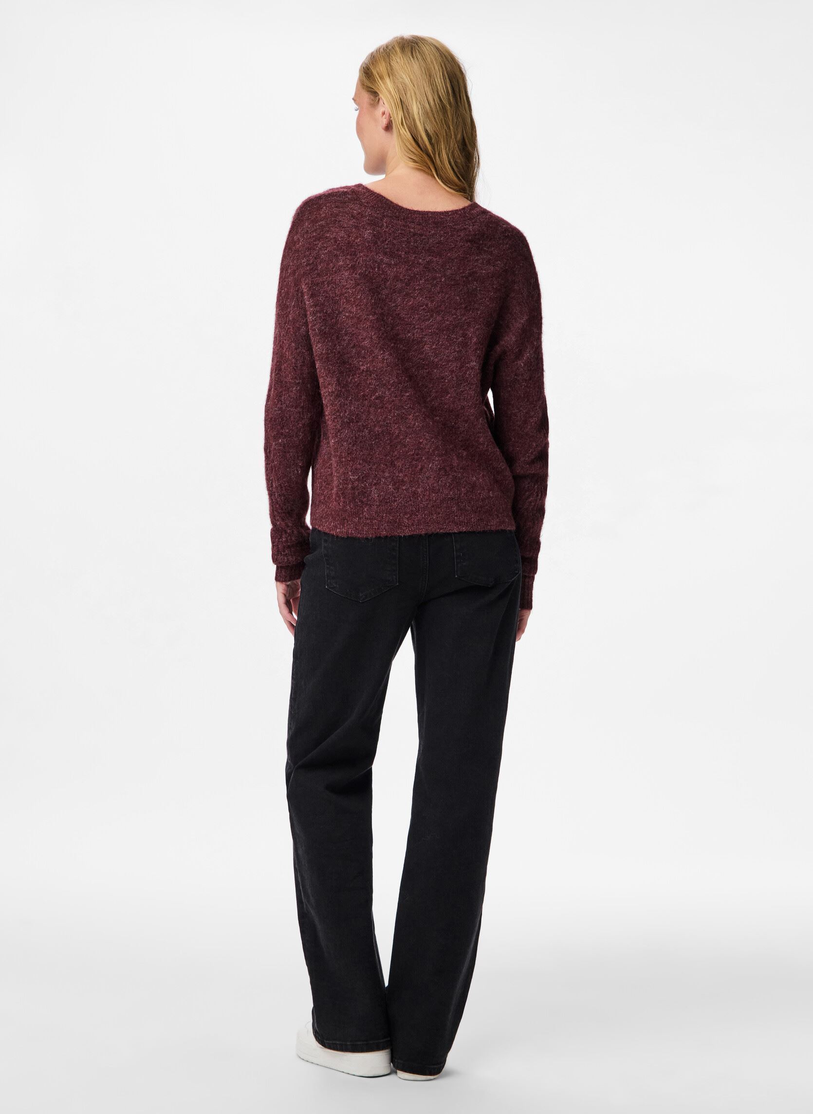 Pullover Pclayla Ls V-Neck Knit Noos damen bordeaux Pieces Pullover Pclayla Ls V-Neck Knit Noos damen bordeaux TAWNY PORT