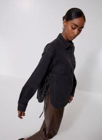 Lange mouw overhemden Pcmathea Ls Curved Denim Shirt dames zwart Pieces Lange mouw overhemden Pcmathea Ls Curved Denim Shirt dames zwart BLACK