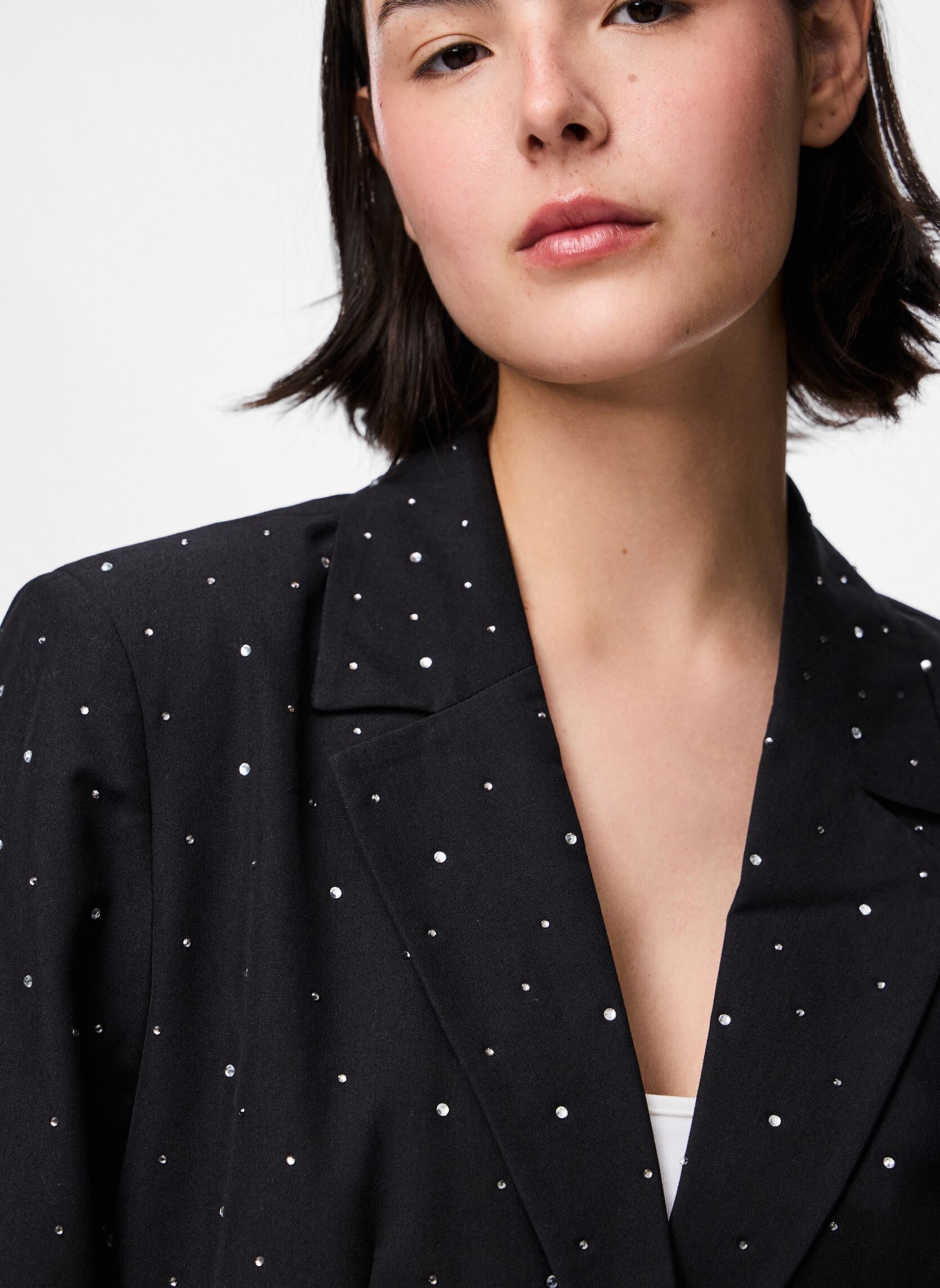 Blazer Pcmichelle Rhinestone Blazer damen schwarz Pieces Blazer Pcmichelle Rhinestone Blazer damen schwarz Black
