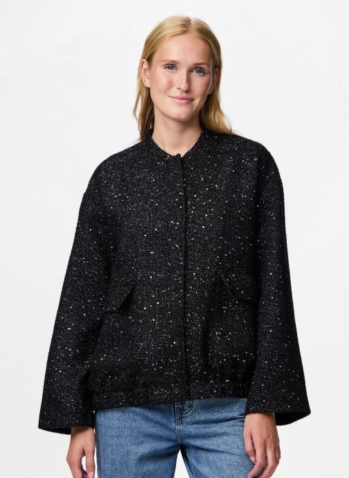 Pieces Vestes Pcminna Sequin Bomber Jacket femme noir