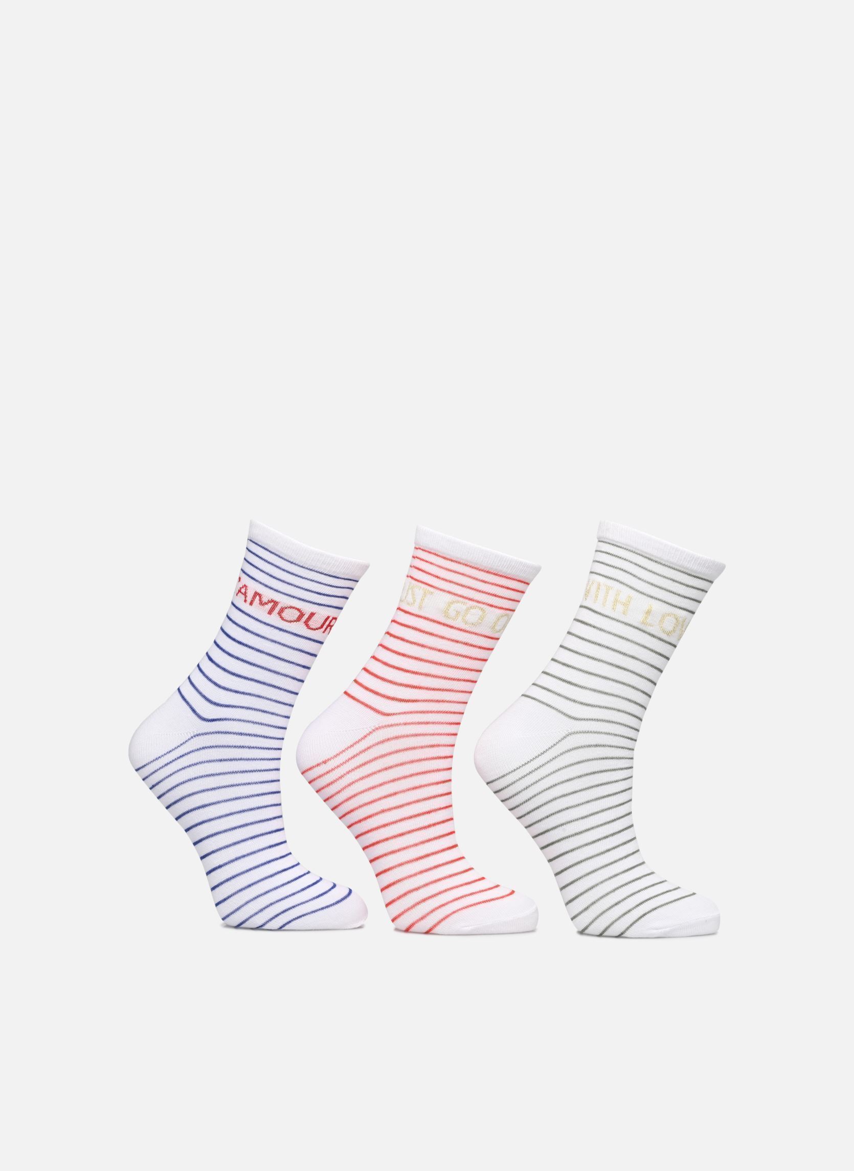 Chaussettes Pcnanna Socks 3-Pack Bc Fc femme blanc Pieces Chaussettes Pcnanna Socks 3-Pack Bc Fc femme blanc BRIGHT WHITE