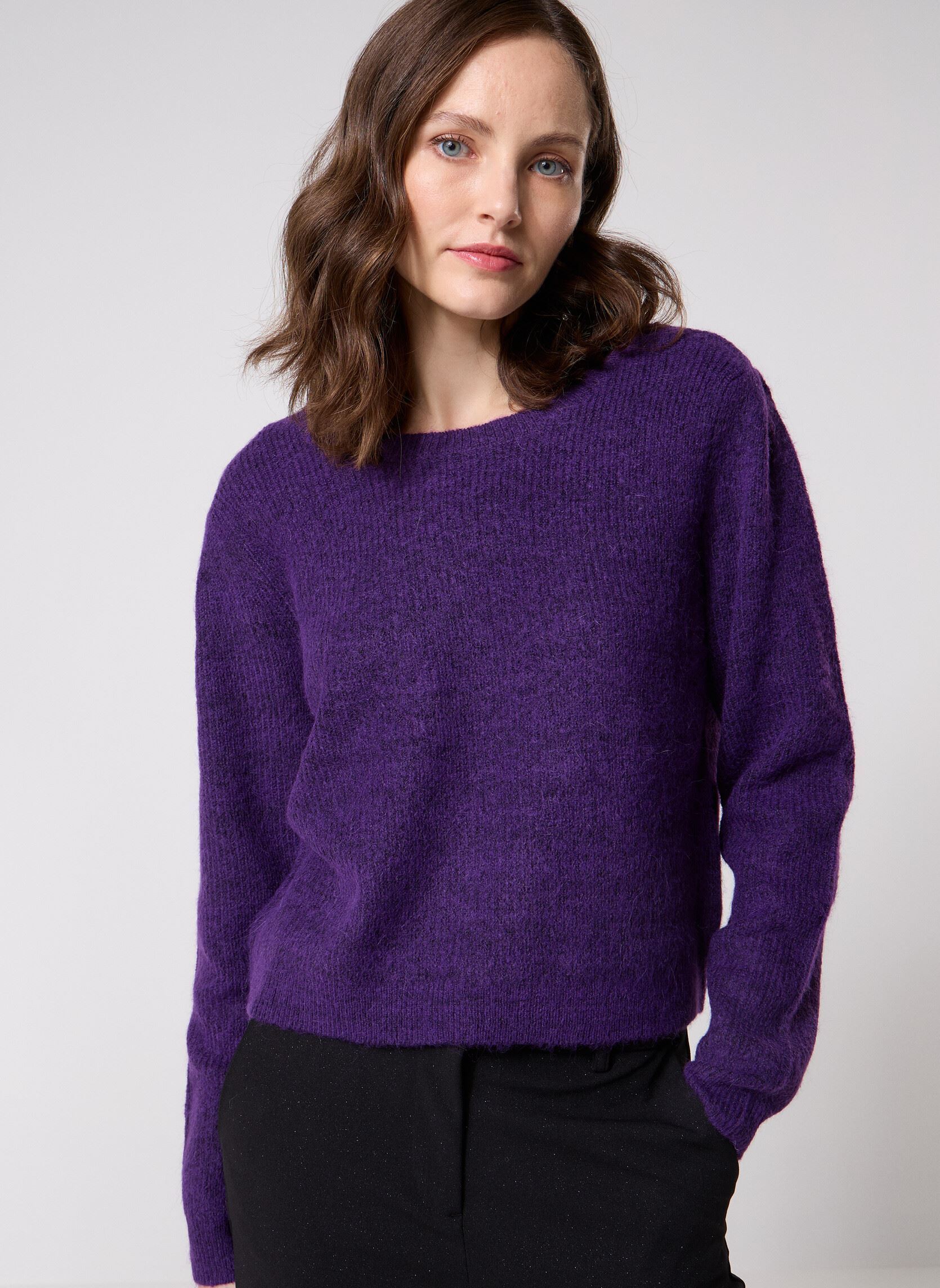 Pulls Pcnibe Ls O-Neck Pleat Knit Fc Bc femme violet Pieces Pulls Pcnibe Ls O-Neck Pleat Knit Fc Bc femme violet Acai