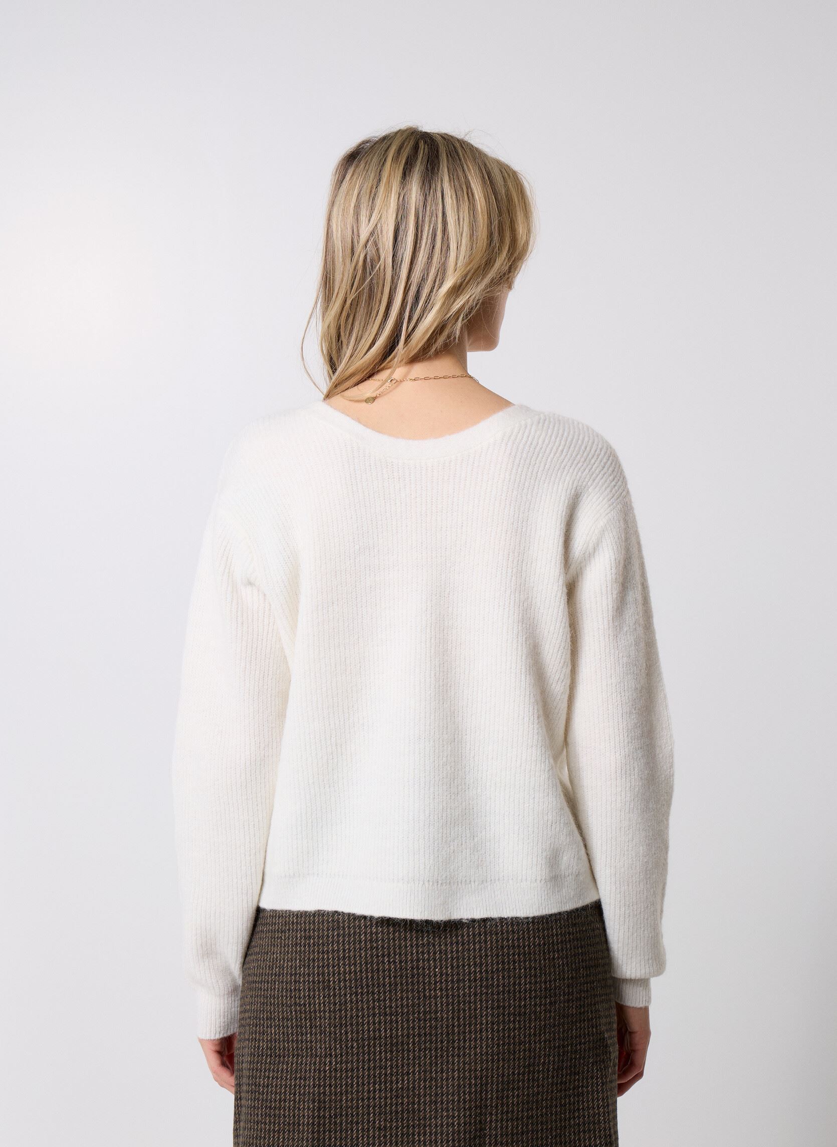 Gilets Pcnibe Ls Rev Deep Back Knit Fc Bc femme blanc Pieces Gilets Pcnibe Ls Rev Deep Back Knit Fc Bc femme blanc Cloud Dancer