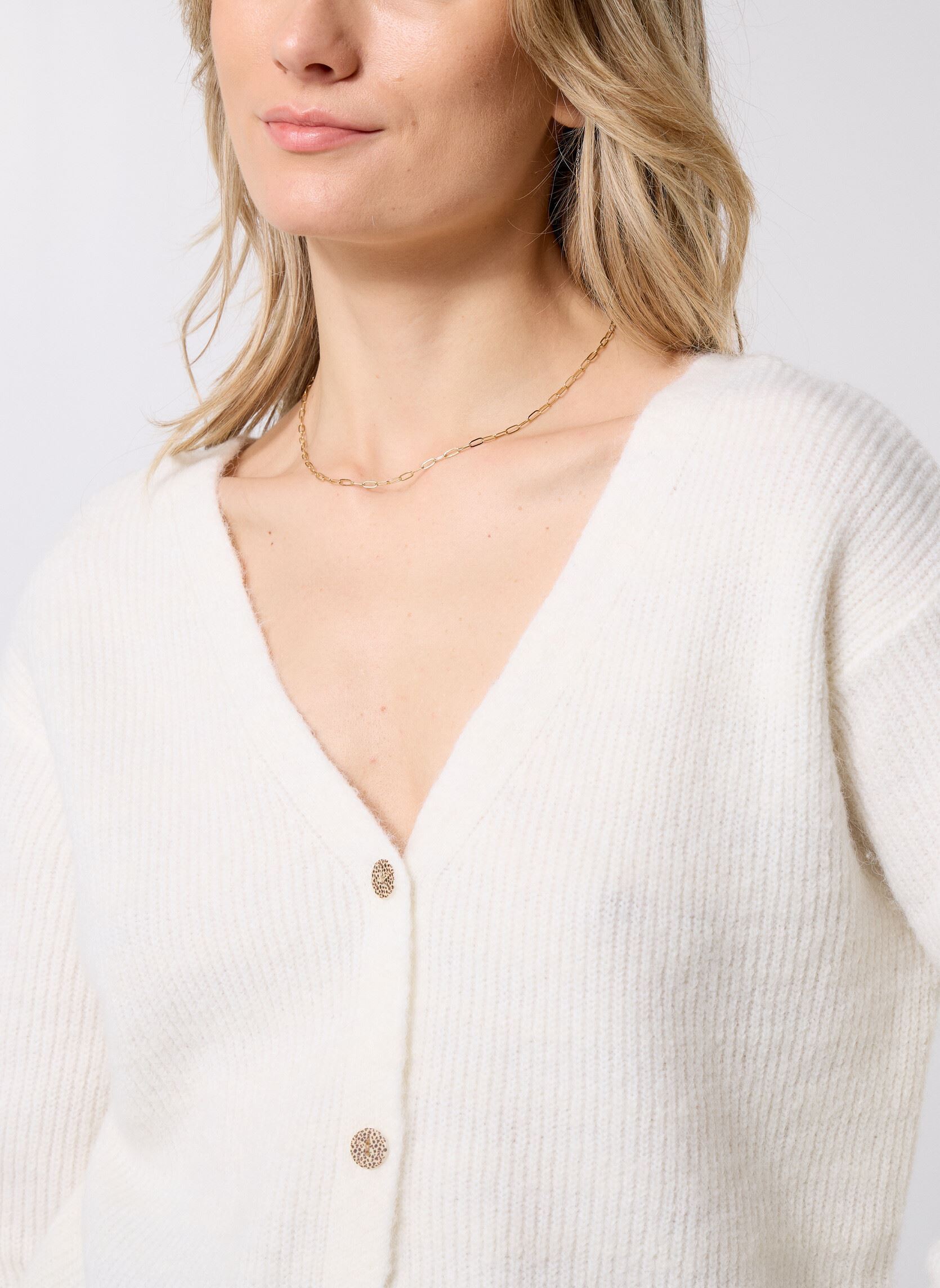 Gilets Pcnibe Ls Rev Deep Back Knit Fc Bc femme blanc Pieces Gilets Pcnibe Ls Rev Deep Back Knit Fc Bc femme blanc Cloud Dancer