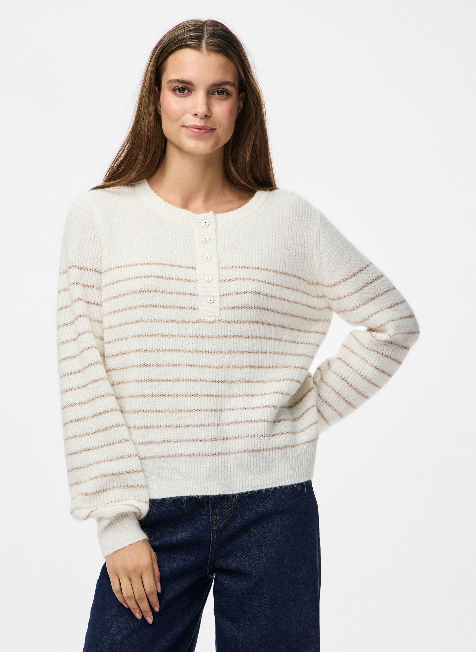 PIECES Pcmilla Ls O-Neck Knit Bc, Gris foncé mélangé, XS