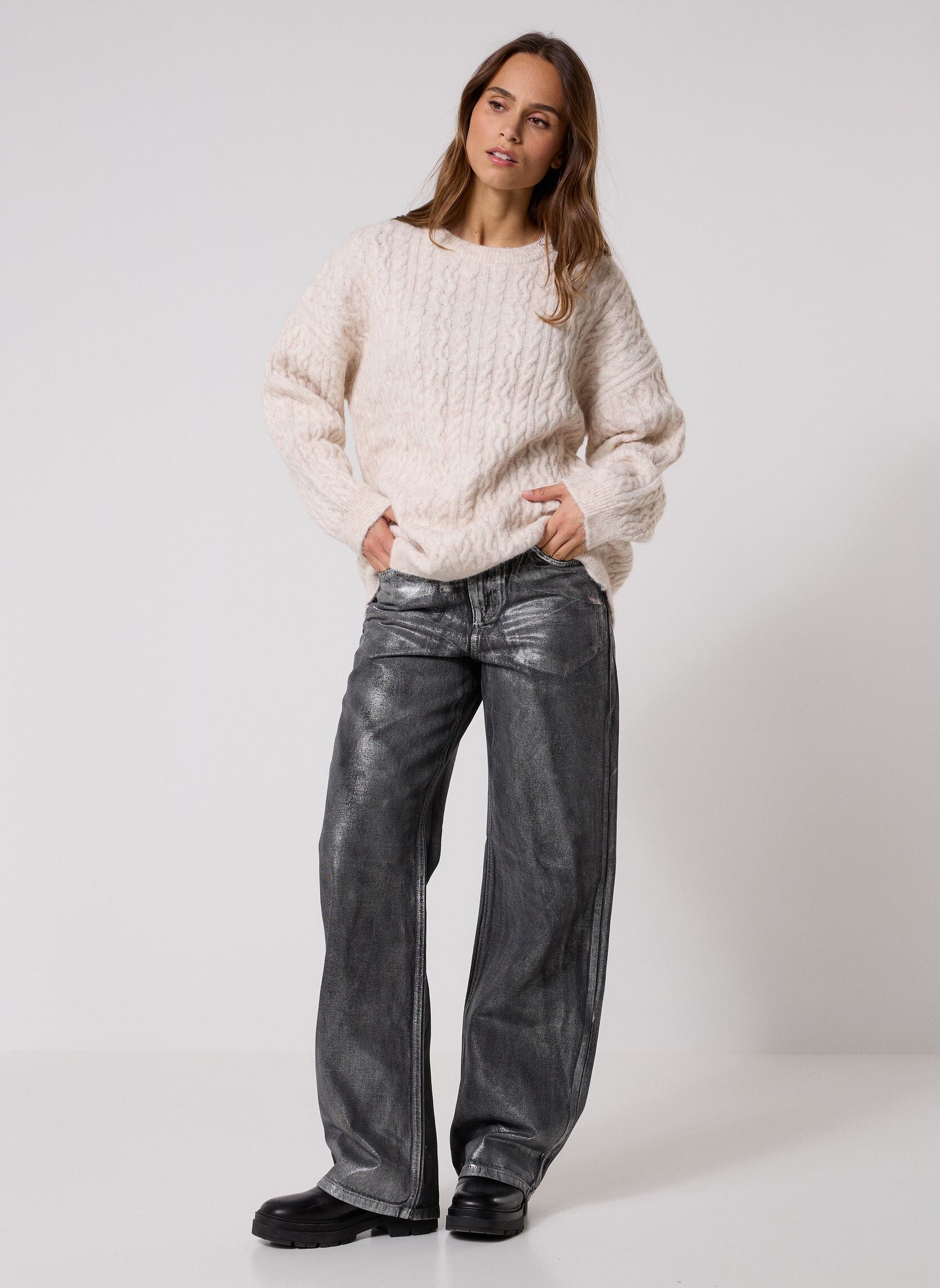 Pulls Pcjisa Ls O-Neck Long Cabel Knit Bc femme blanc Pieces Pulls Pcjisa Ls O-Neck Long Cabel Knit Bc femme blanc BIRCH