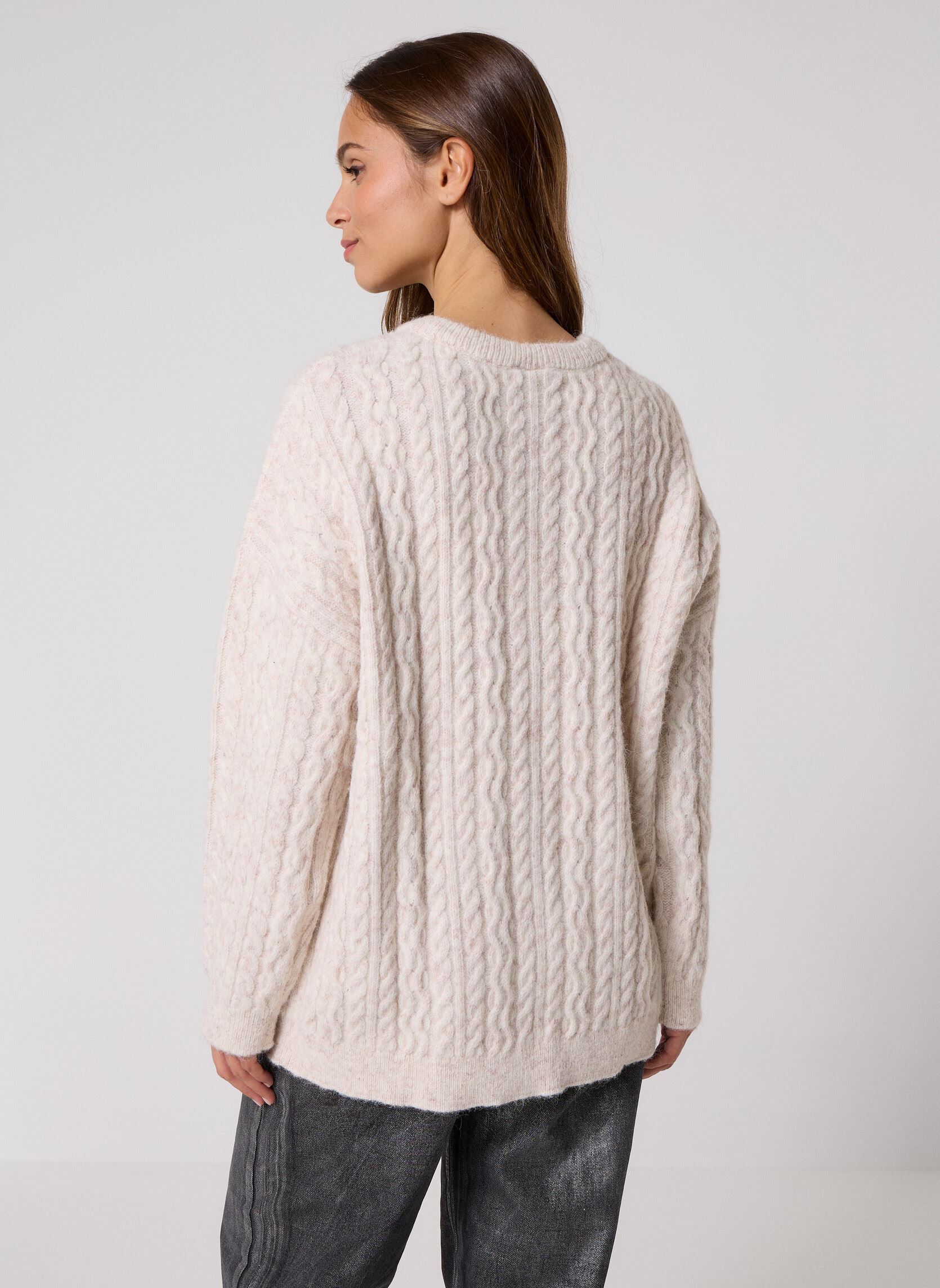 Pulls Pcjisa Ls O-Neck Long Cabel Knit Bc femme blanc Pieces Pulls Pcjisa Ls O-Neck Long Cabel Knit Bc femme blanc BIRCH