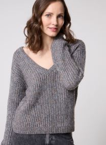 Pulls Pcjunot Ls O-Neck Deep V Back Knit Fc femme gris