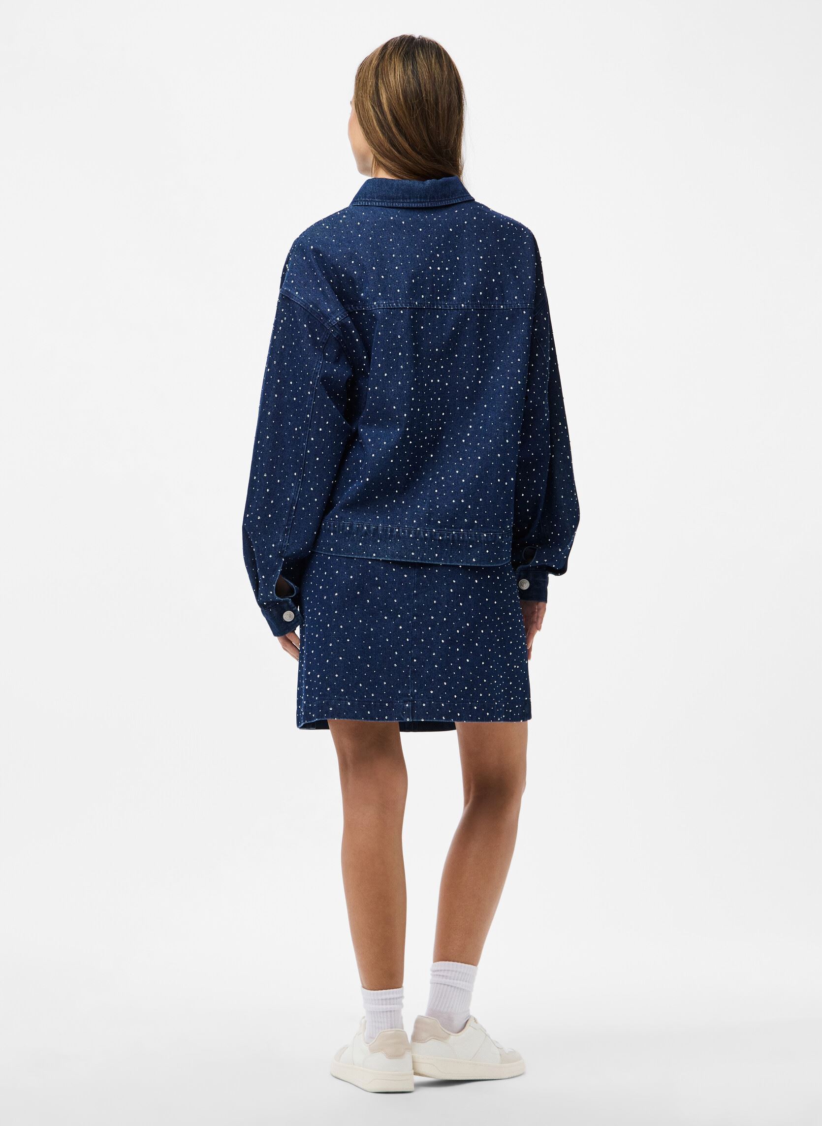 Faldas cortas Pcroberta Hw Rhinestone Denim Skirt mujer azul Pieces Faldas cortas Pcroberta Hw Rhinestone Denim Skirt mujer azul Dark Blue Denim