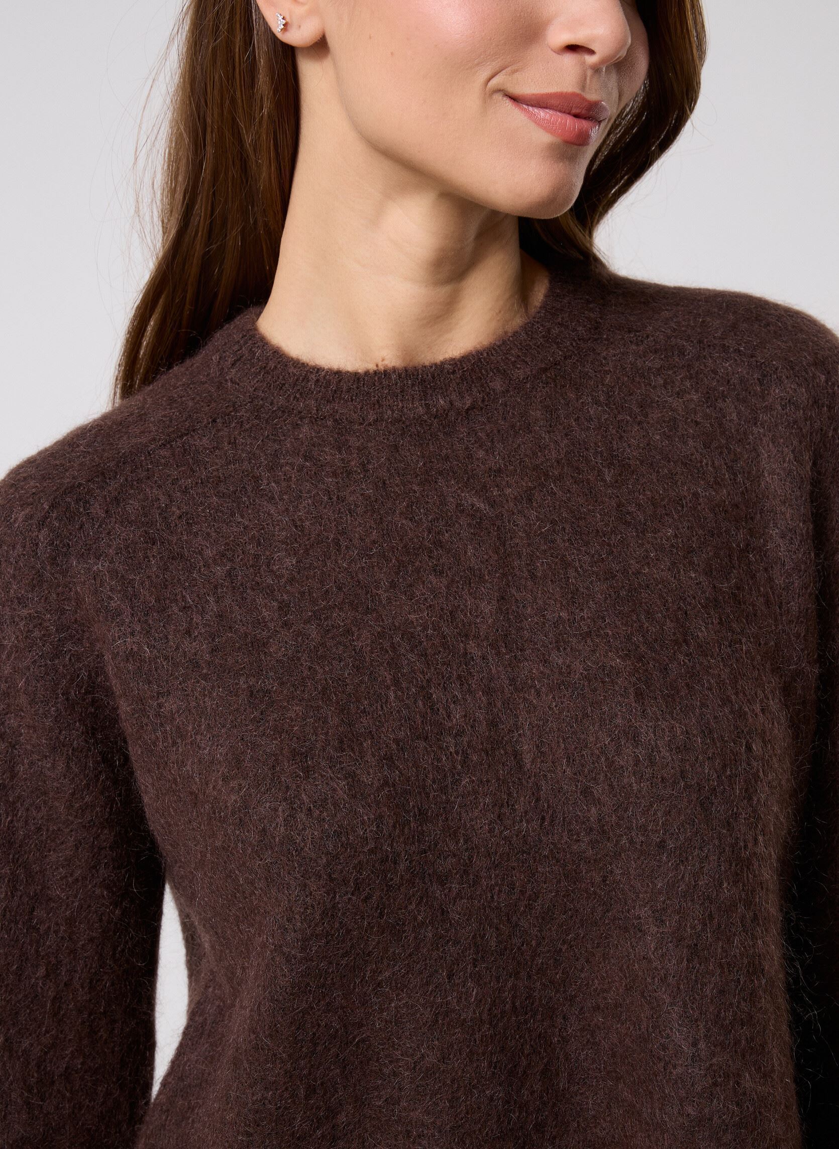 Truien Pcmanika Ls O-Neck Knit Bc dames bruin Pieces Truien Pcmanika Ls O-Neck Knit Bc dames bruin Hot Fudge