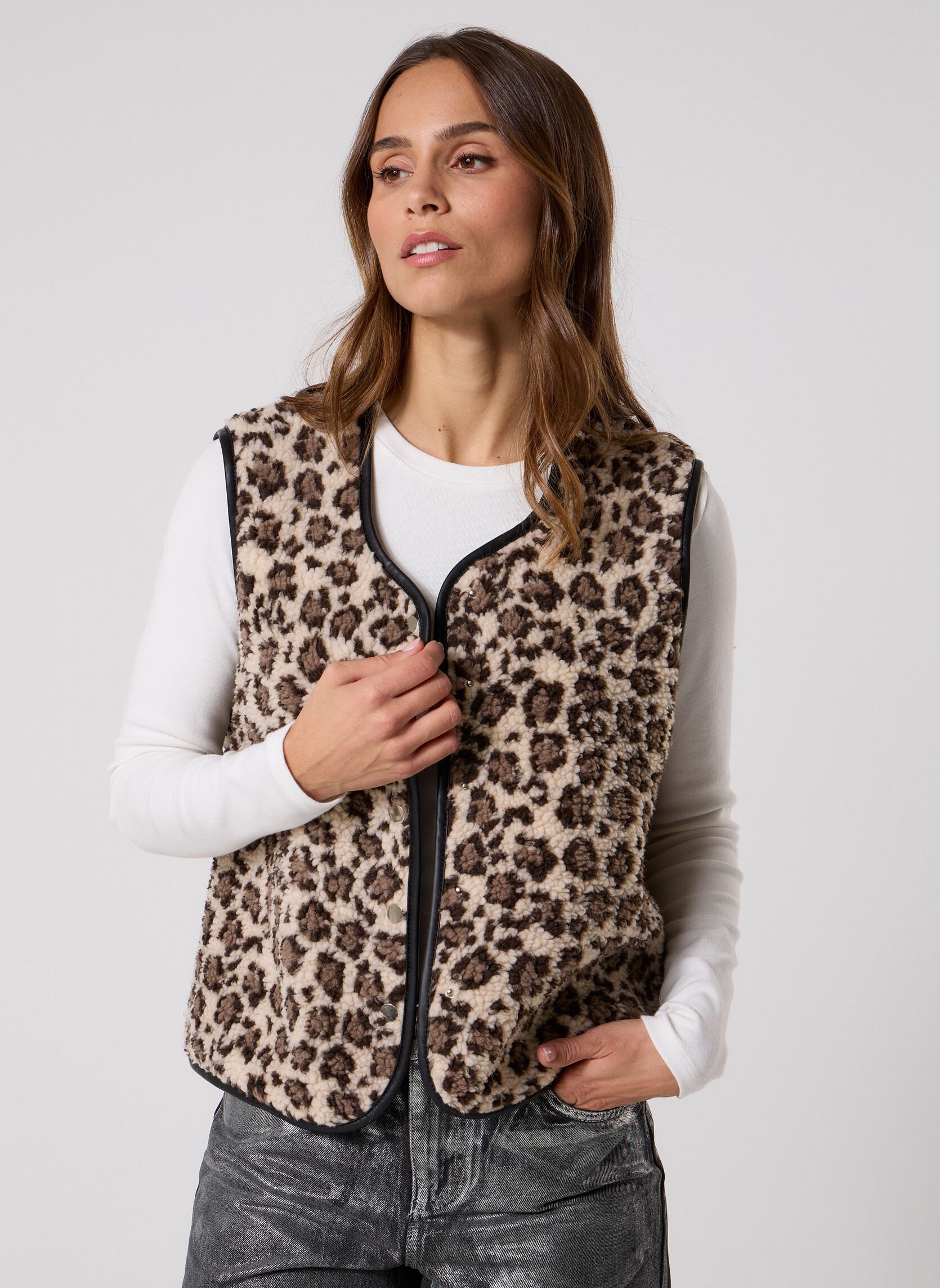 Vestes sans manches Pcnetty Teddy Vest Fc Bc femme blanc Pieces Vestes sans manches Pcnetty Teddy Vest Fc Bc femme blanc White pepper