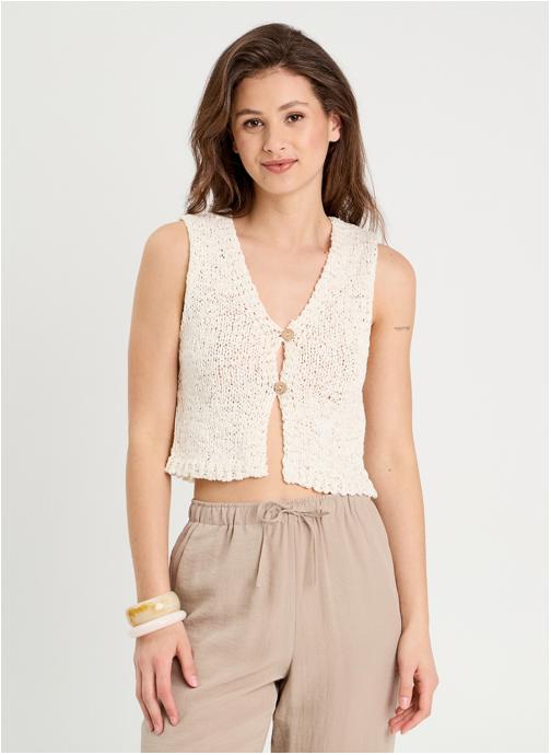 Cache Cache Gilets CARDIBEACH femme blanc