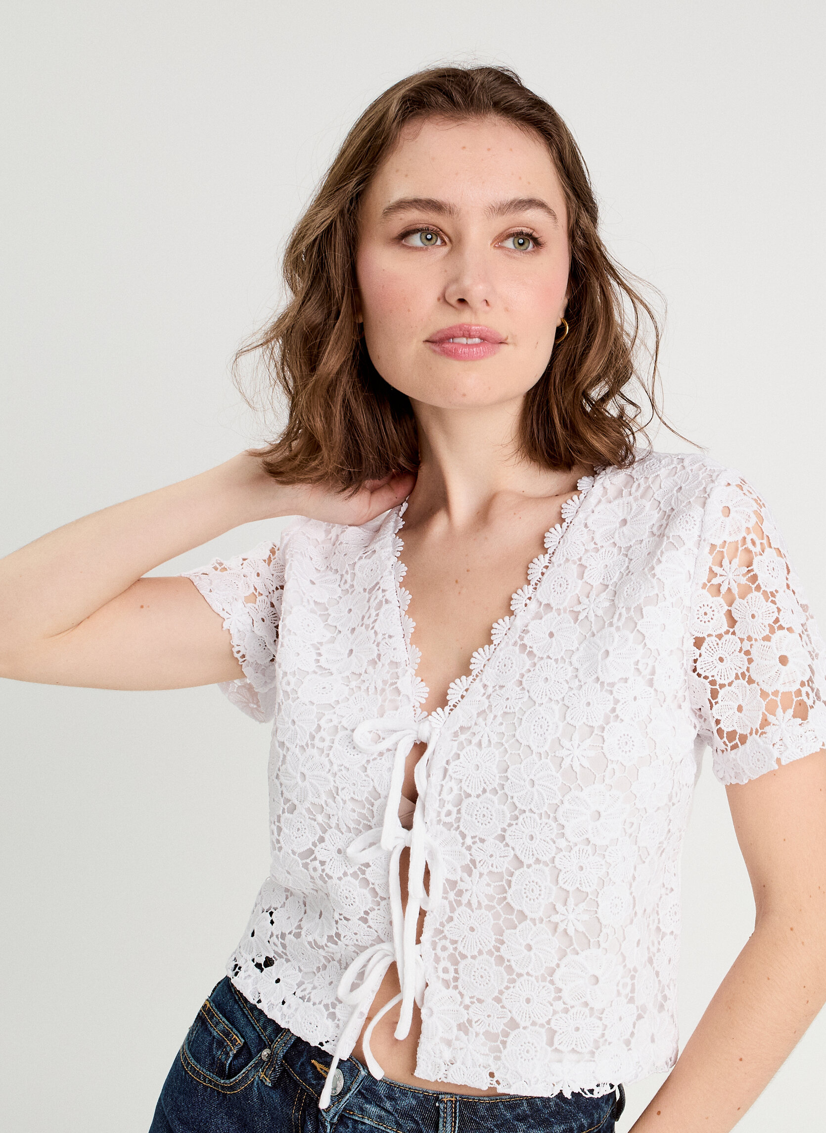 Tee-shirts TKDENTURBNEW femme blanc Cache Cache Tee-shirts TKDENTURBNEW femme blanc Blanc