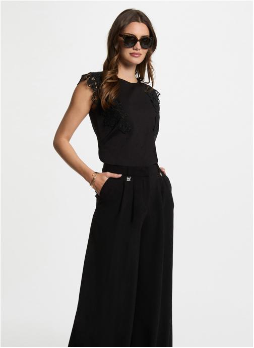 Morgan Tee-shirts 252-DFLOWER femme noir