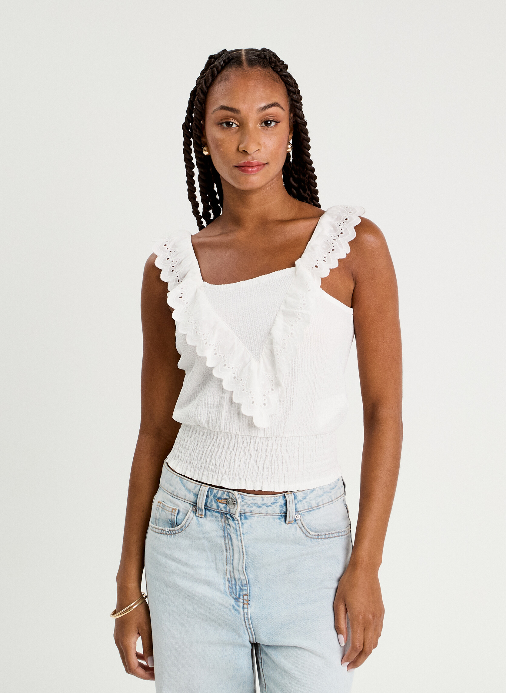 Débardeurs DROMA femme blanc Cache Cache Débardeurs DROMA femme blanc Blanc