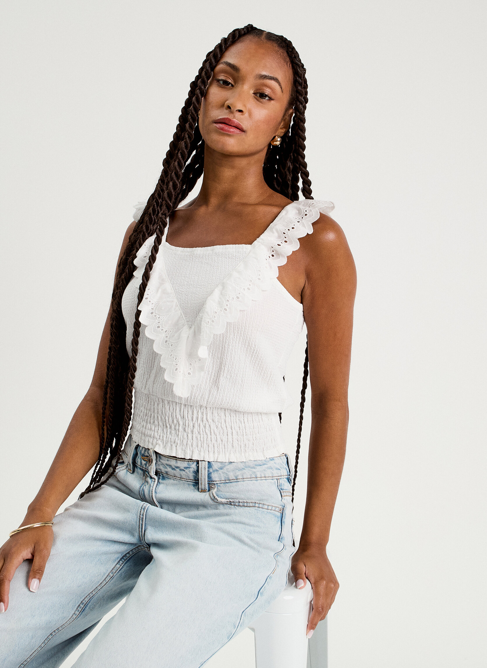 Débardeurs DROMA femme blanc Cache Cache Débardeurs DROMA femme blanc Blanc