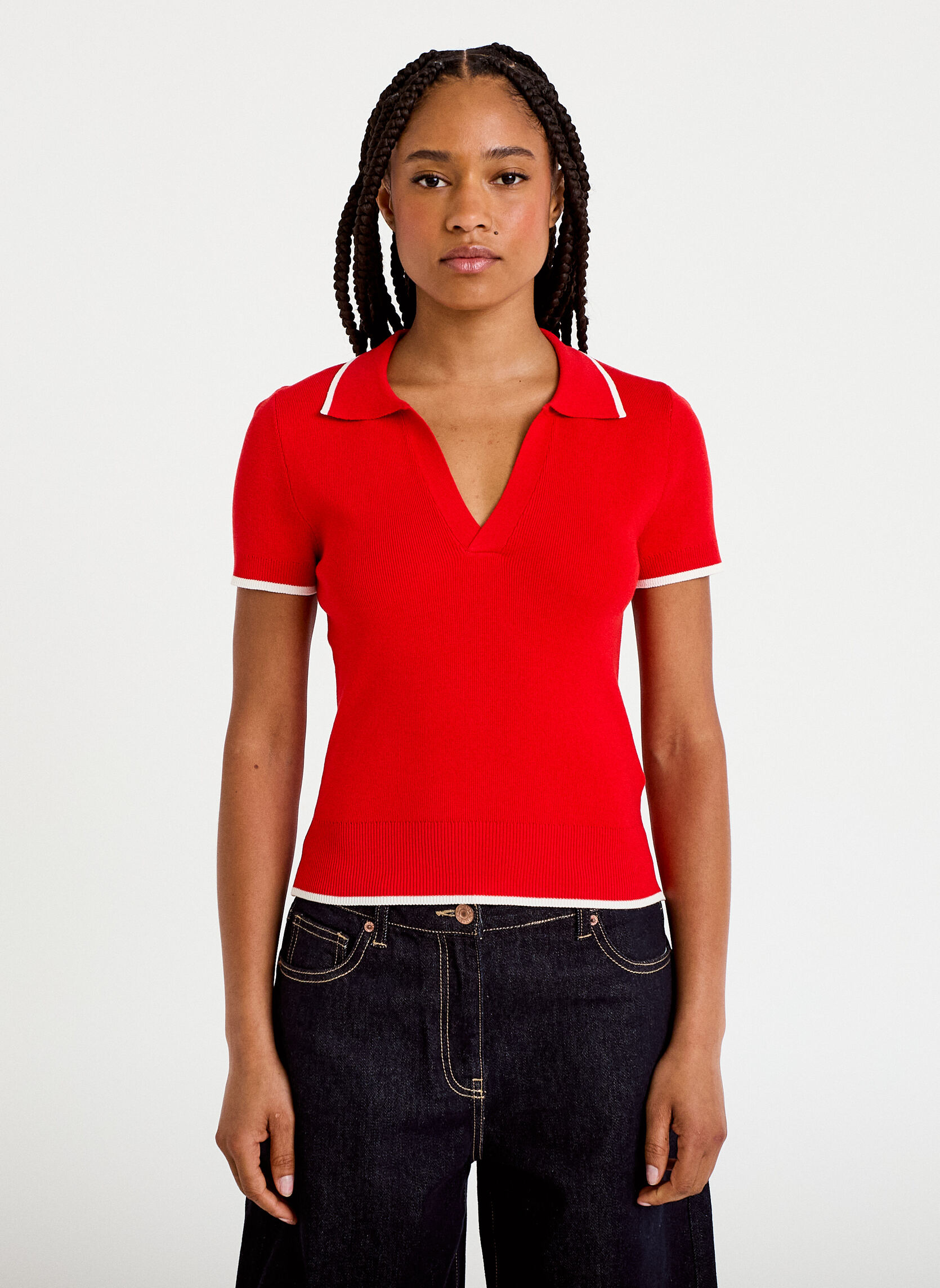 Cache Cache Pulls Pulls basiques - MINIPOLO2 femme rouge | Sarenza France