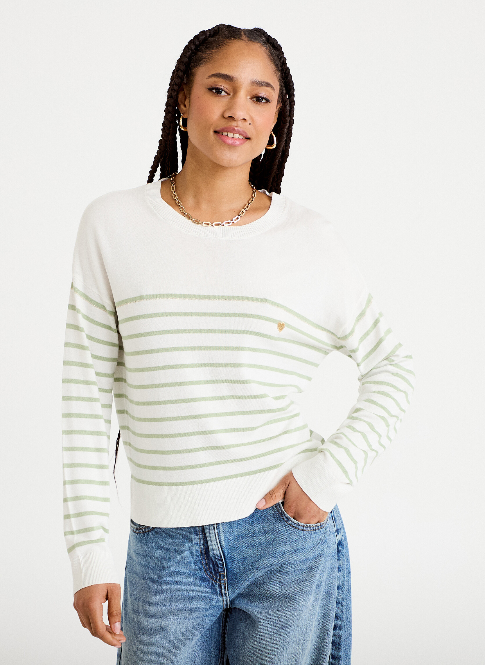 Pulls EPAUBOUTREV2 femme vert Cache Cache Pulls EPAUBOUTREV2 femme vert Vert pastel
