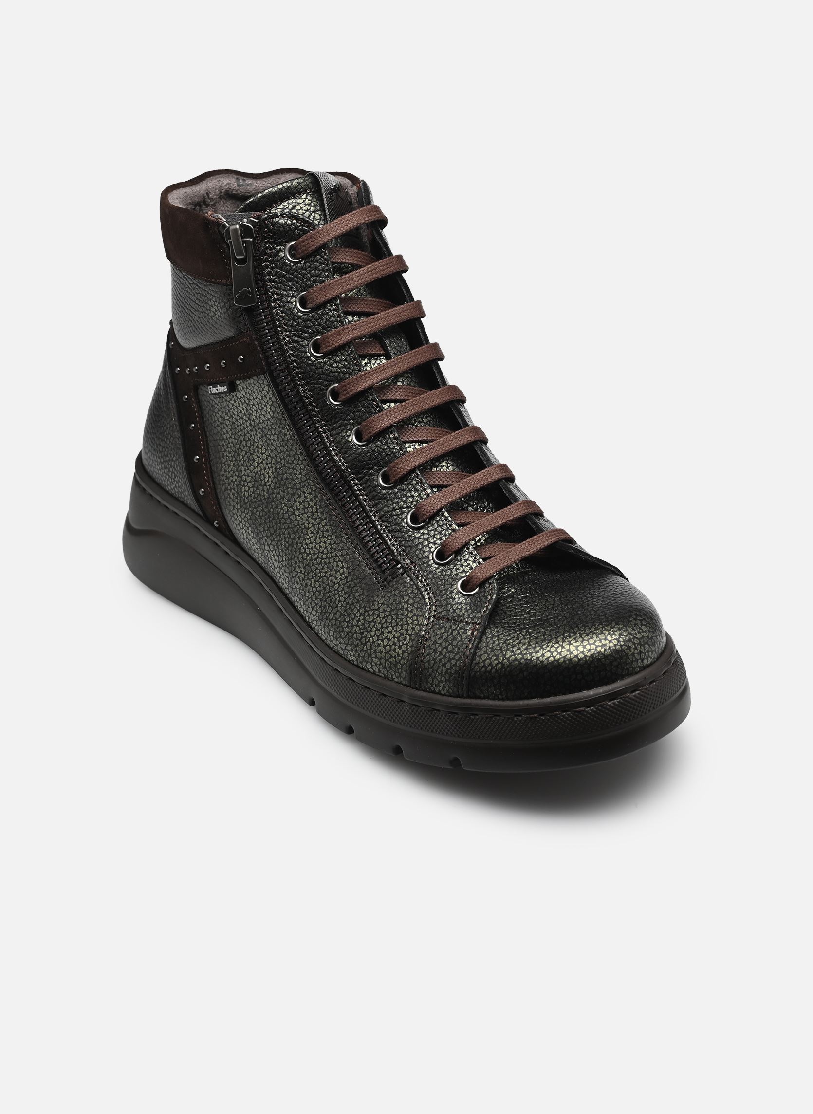 Bottines à lacets POMPAS F2250 femme vert Fluchos Bottines à lacets POMPAS F2250 femme vert ELIT CALF HERB EBANO