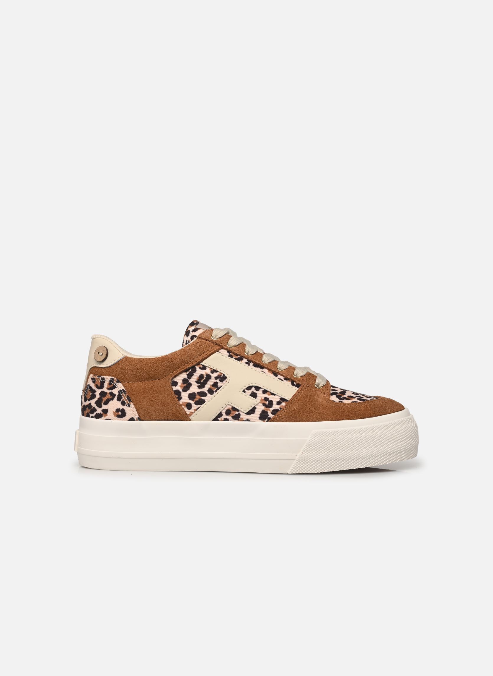 Lage sneakers WALNUT PLATFORM TENNIS WOV-SUEDE dames beige Faguo Lage sneakers WALNUT PLATFORM TENNIS WOV-SUEDE dames beige ECRU/LEOPARD