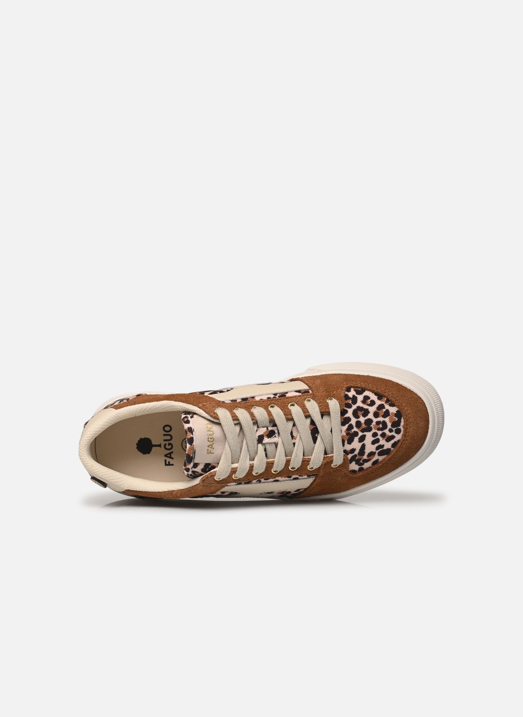 Lage sneakers WALNUT PLATFORM TENNIS WOV-SUEDE dames beige Faguo Lage sneakers WALNUT PLATFORM TENNIS WOV-SUEDE dames beige ECRU/LEOPARD