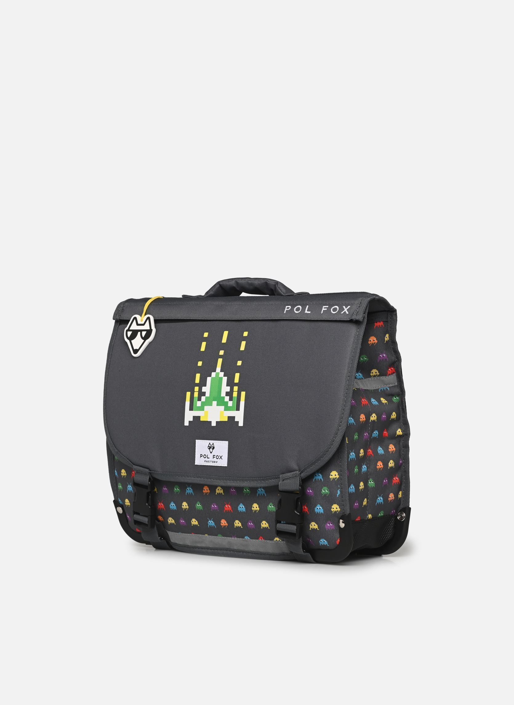 Cartables Cartable 38 cm SPACE INVIDER garçon noir Pol Fox Cartables Cartable 38 cm SPACE INVIDER garçon noir Gris