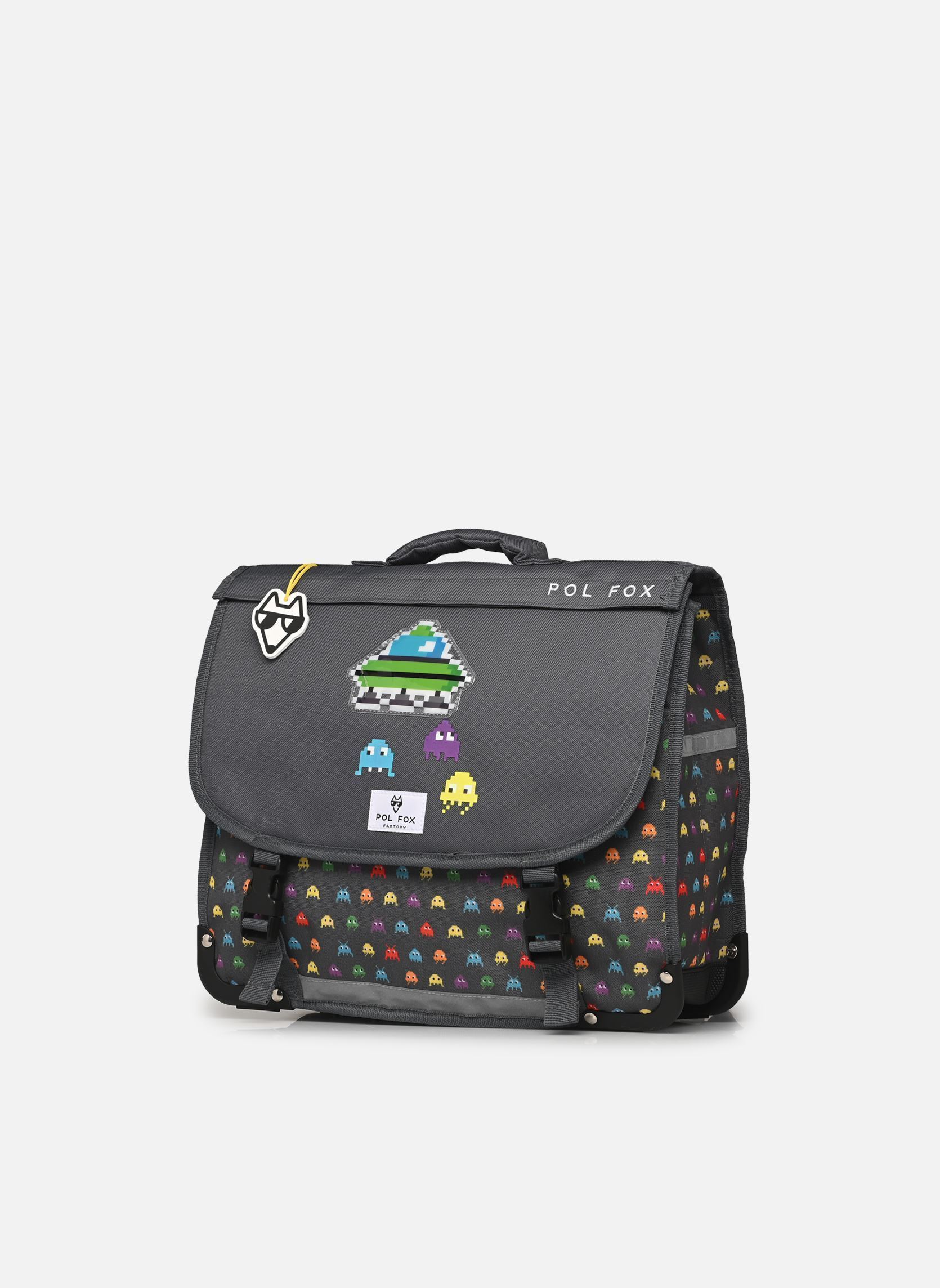 Cartables Cartable - 41 cm SPACE INVIDER garçon noir Pol Fox Cartables Cartable - 41 cm SPACE INVIDER garçon noir Gris