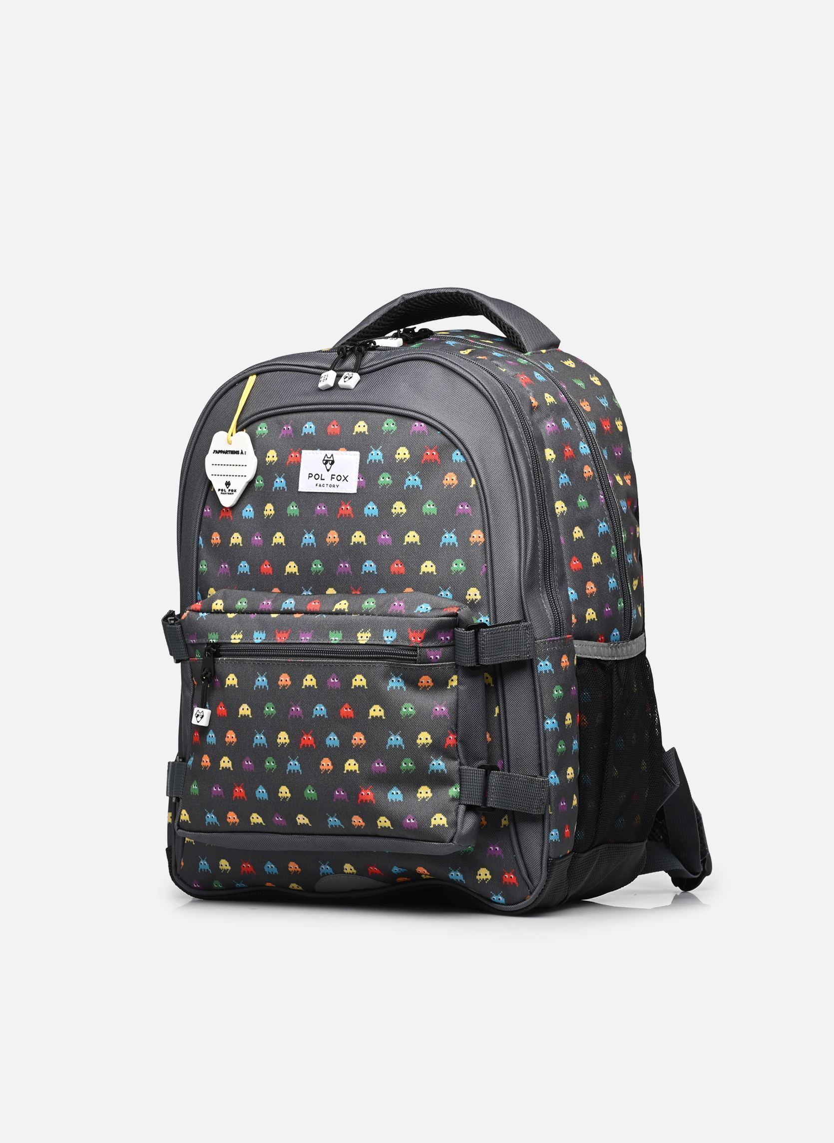 Cartables Sac à dos 2 compartiments SPACE INVIDER garçon gris Pol Fox Cartables Sac à dos 2 compartiments SPACE INVIDER garçon gris Gris
