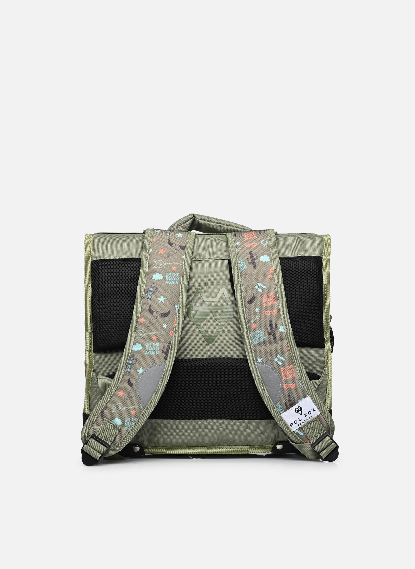 Schulranzen Cartable 35 cm ROAD TRIP jungen grün Pol Fox Schulranzen Cartable 35 cm ROAD TRIP jungen grün Kaki