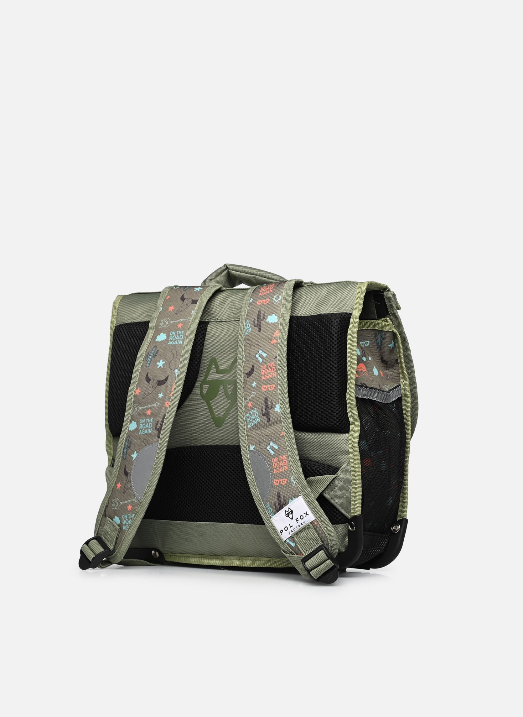 Schulranzen Cartable 35 cm ROAD TRIP jungen grün Pol Fox Schulranzen Cartable 35 cm ROAD TRIP jungen grün Kaki