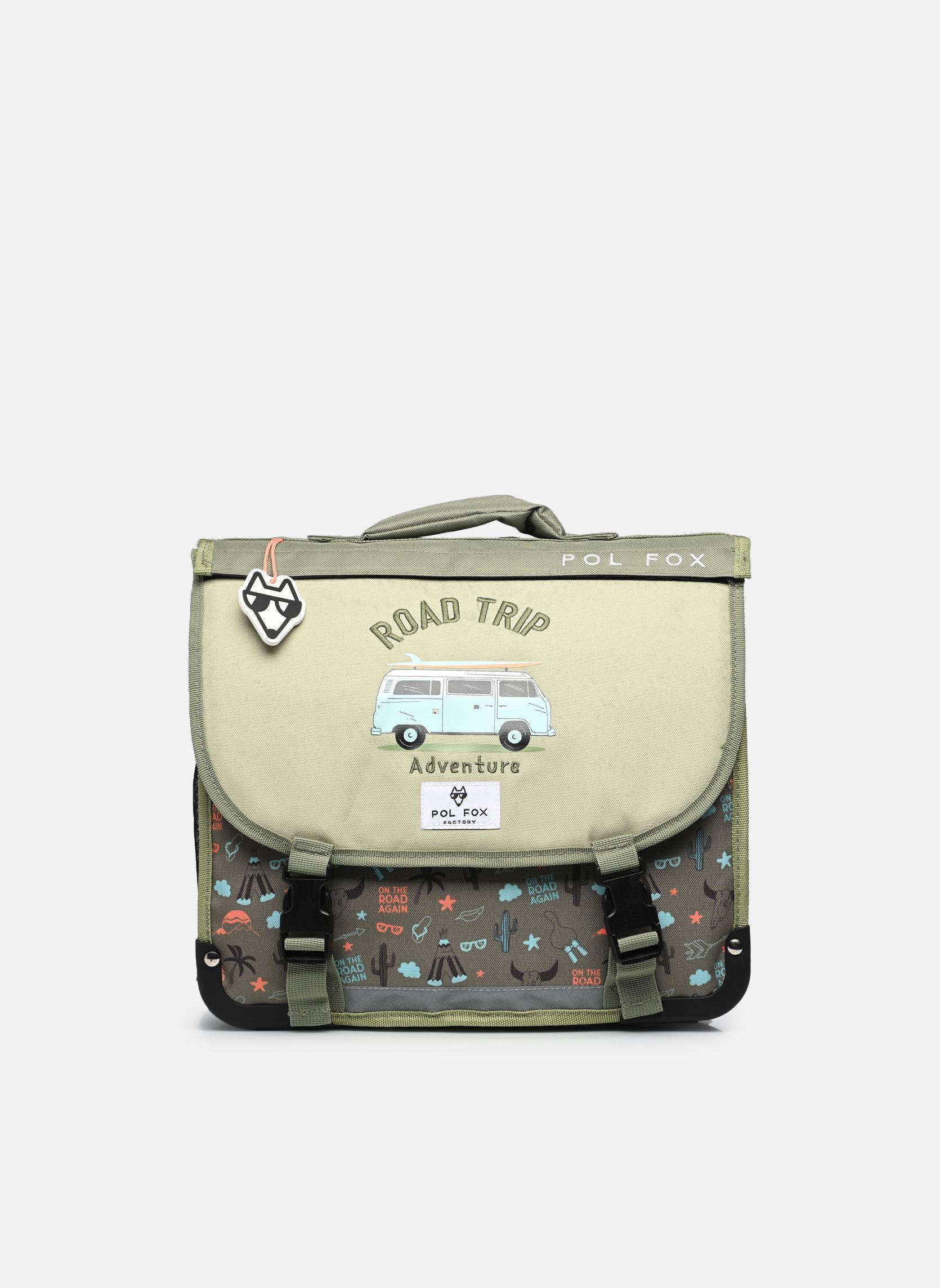 Schulranzen Cartable 35 cm ROAD TRIP jungen grün Pol Fox Schulranzen Cartable 35 cm ROAD TRIP jungen grün Kaki