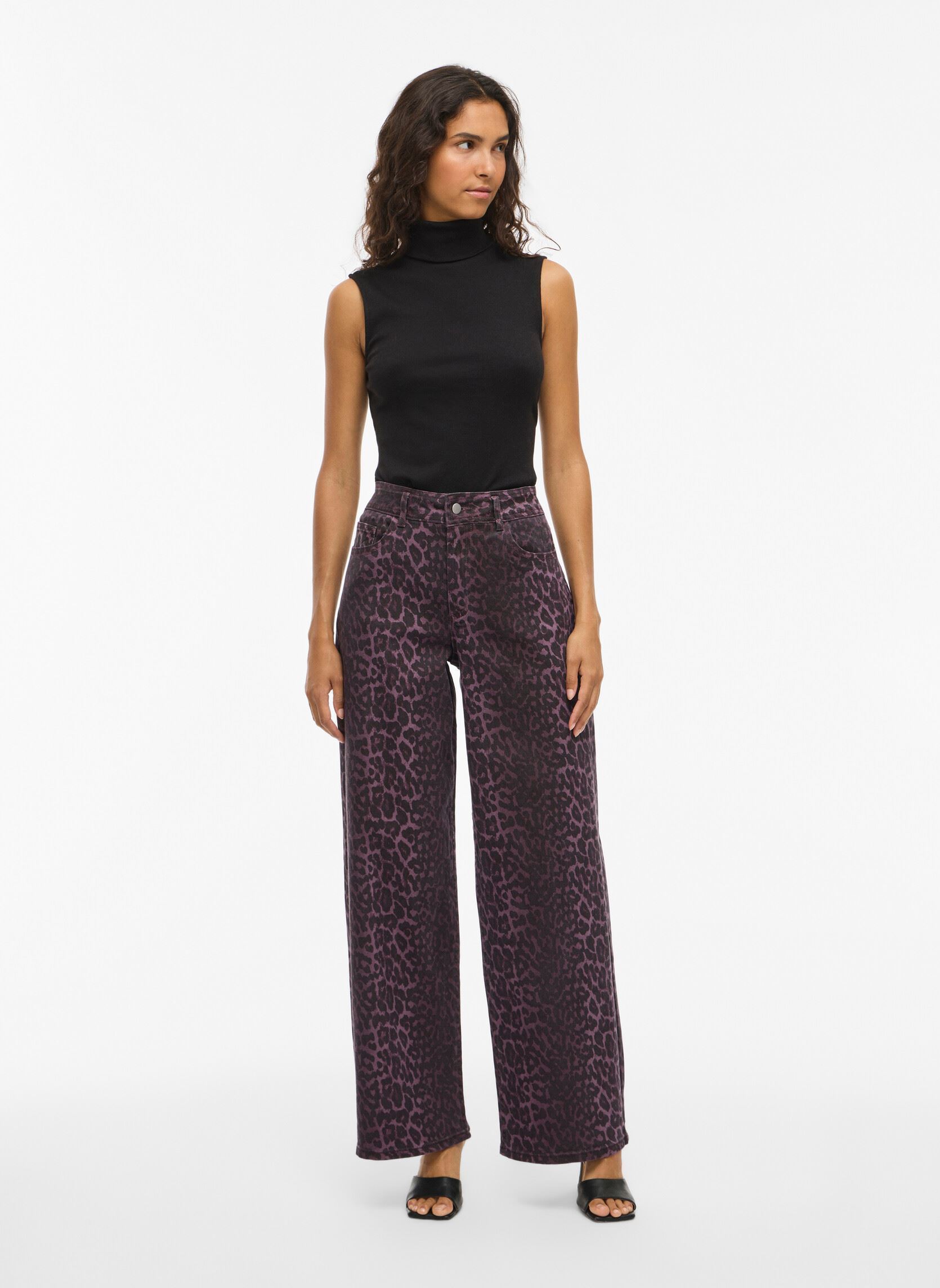 Wijde jeans / Flared Jeans Vichia Hw Colorful Leo Jeans dames paars Vila Wijde jeans / Flared Jeans Vichia Hw Colorful Leo Jeans dames paars Fig